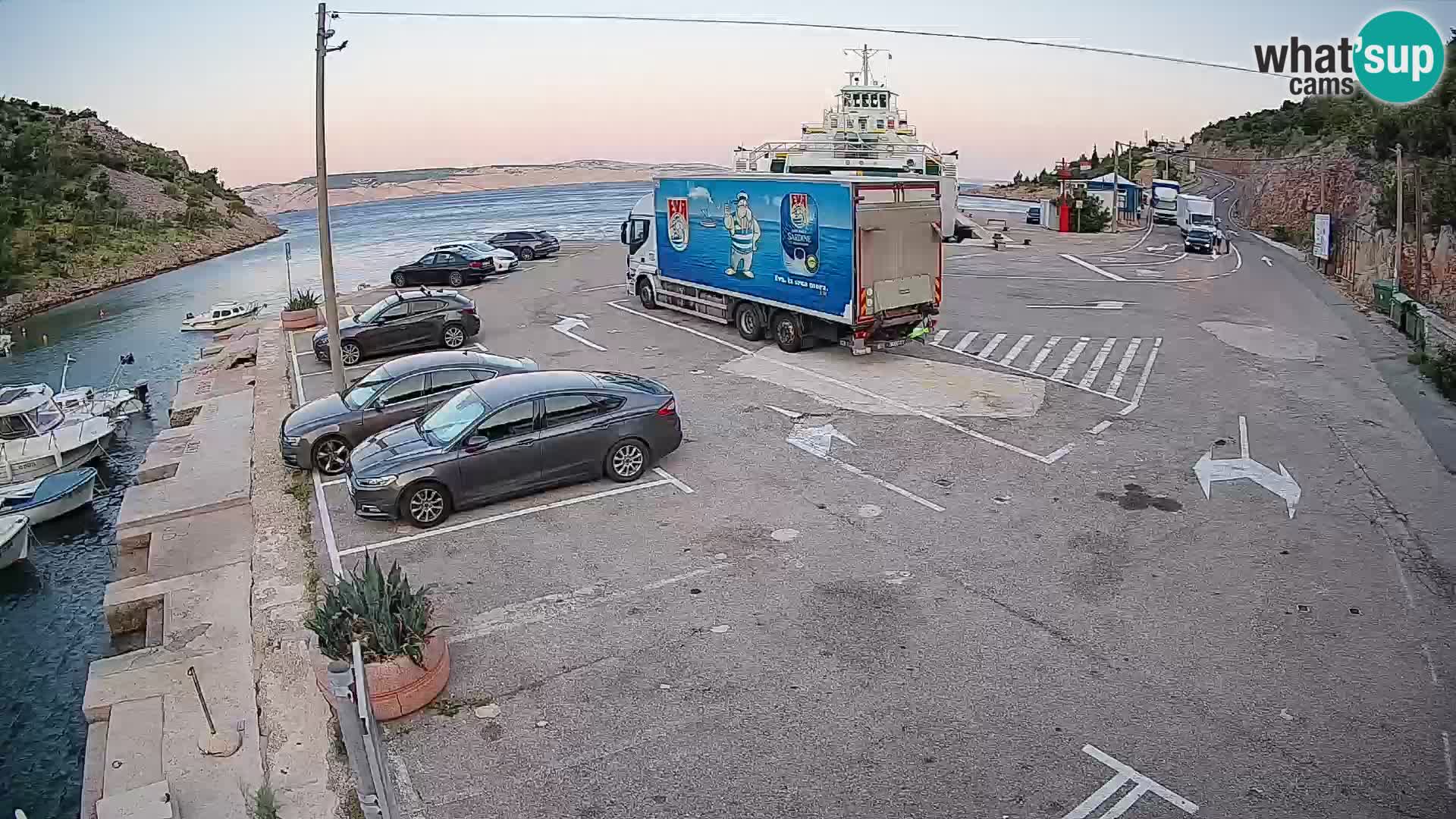 Webcam Fährhafen Prizna – zur Insel Pag