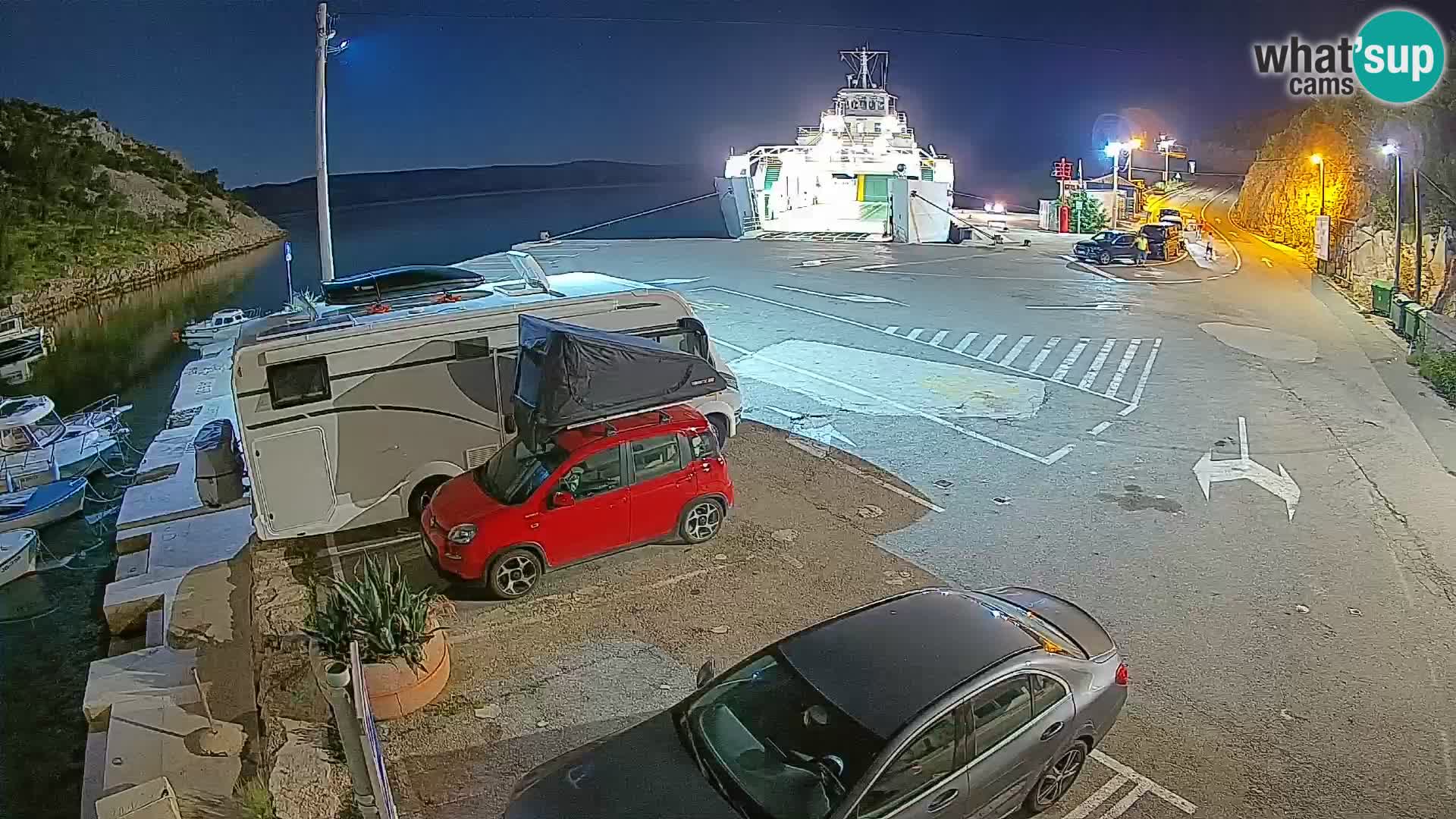 Webcam port de ferry de Prizna – vers l’île de Pag