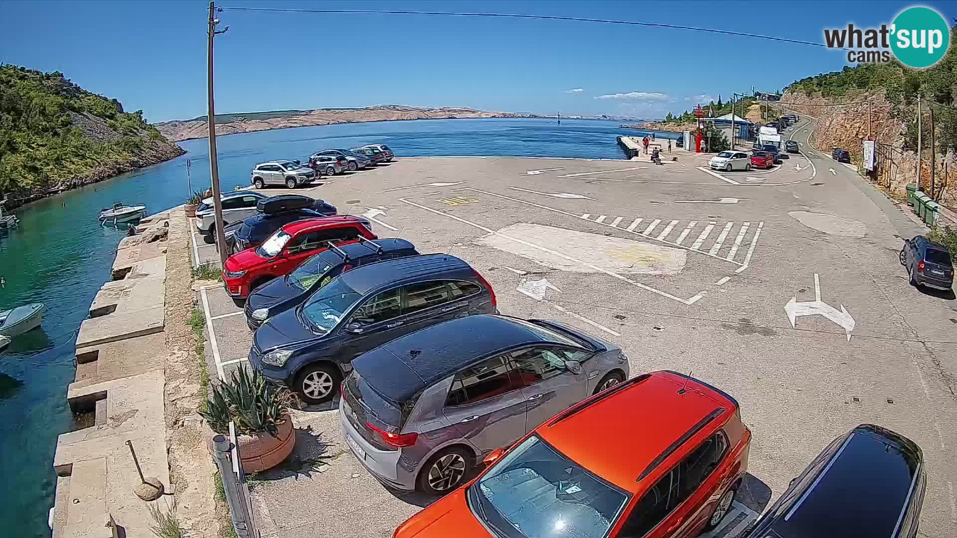 Webcam Prizna ferry port to Pag island