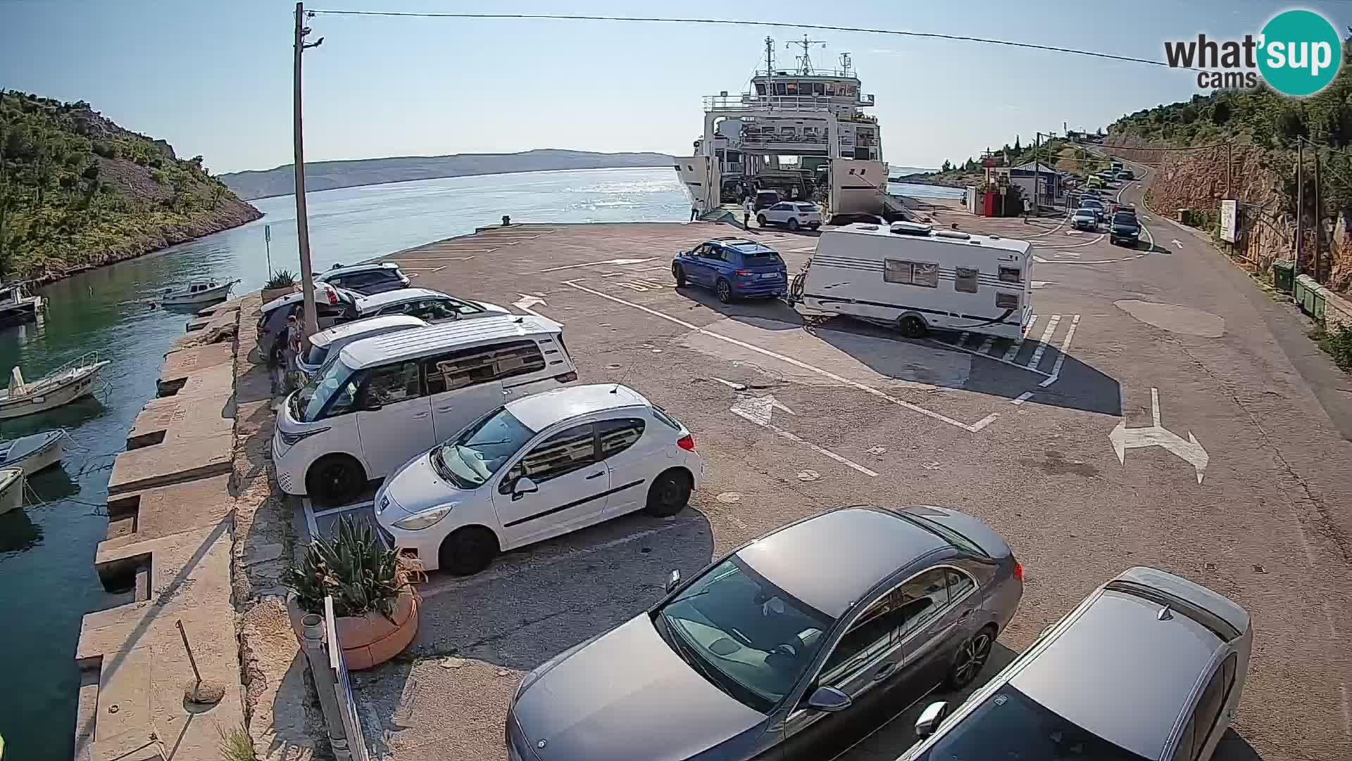 Webcam Prizna ferry port to Pag island