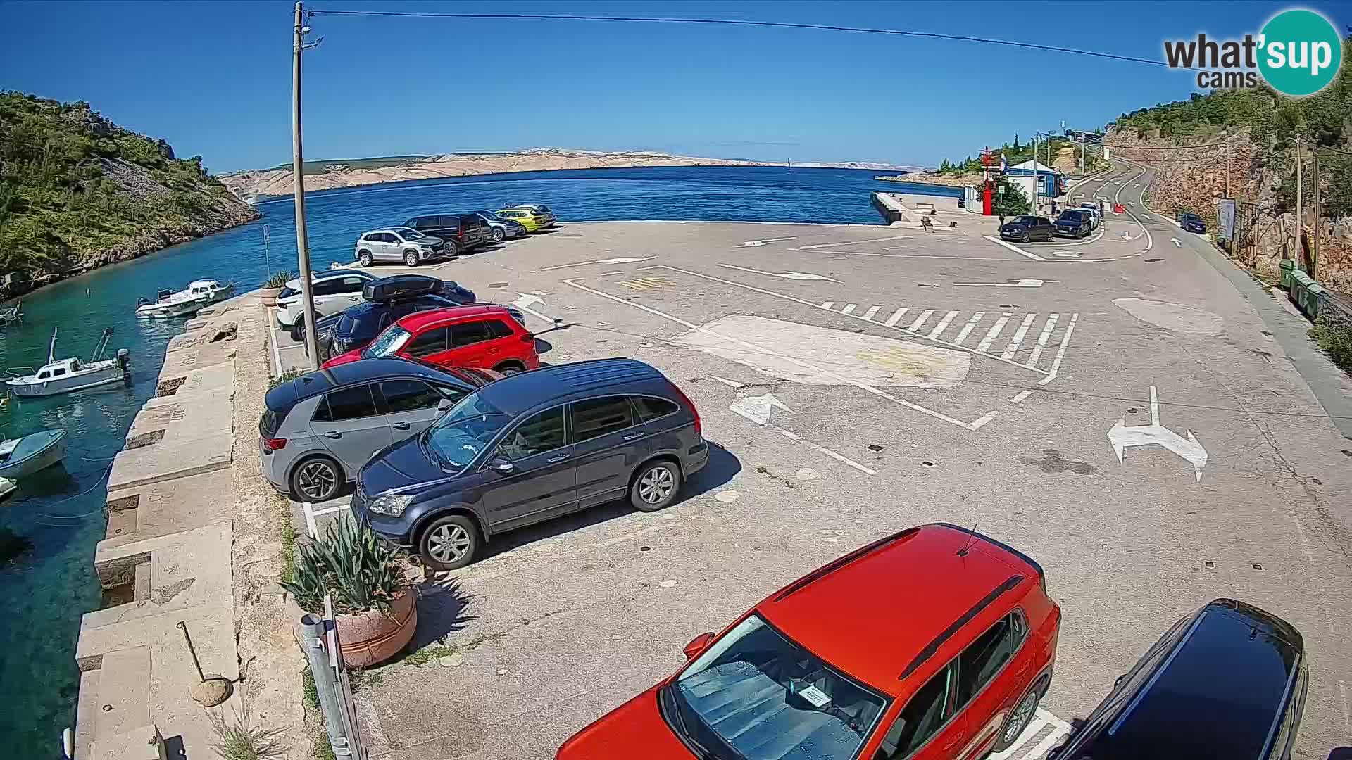 Webcam Fährhafen Prizna – zur Insel Pag