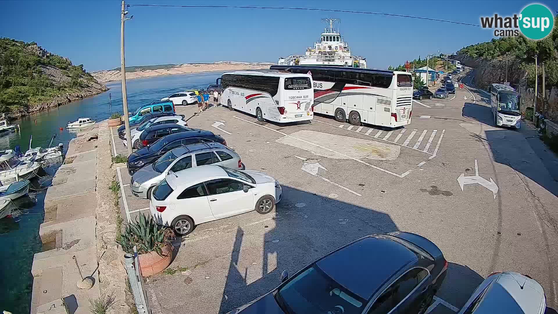 Webcam port de ferry de Prizna – vers l’île de Pag