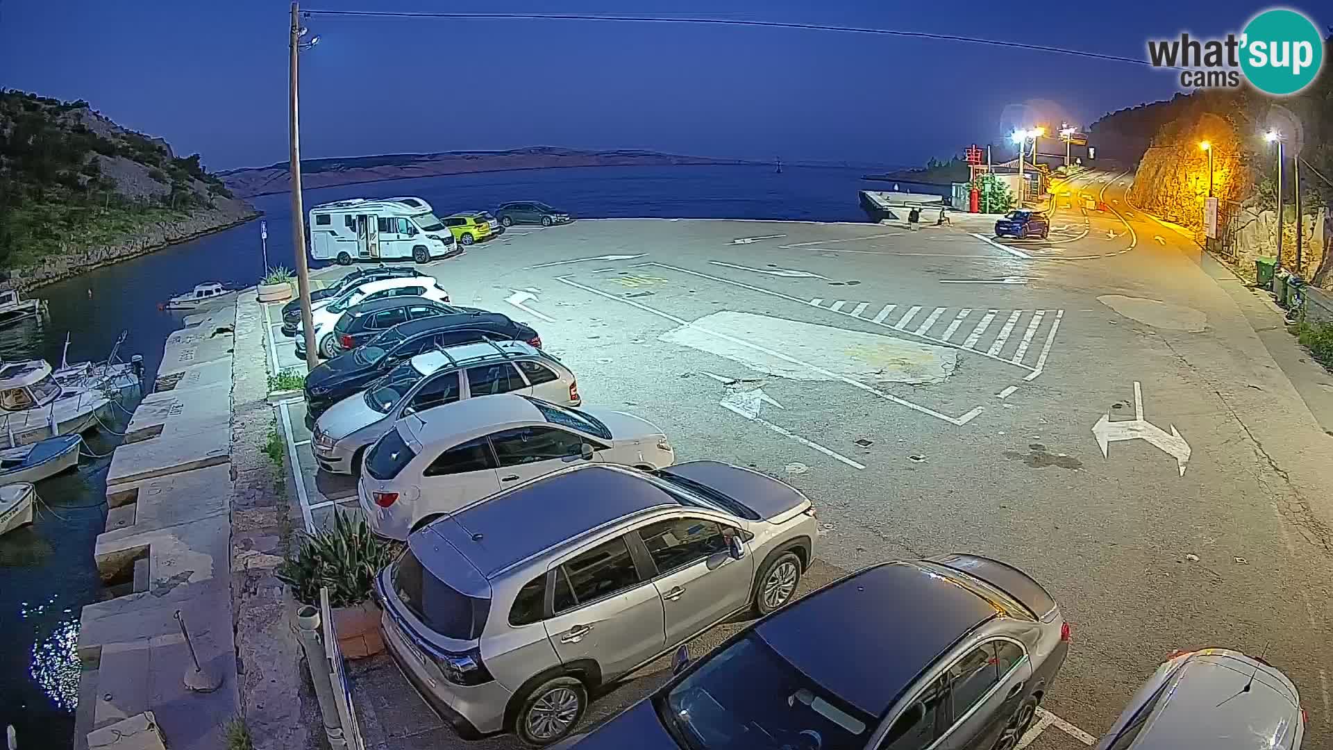 Webcam port de ferry de Prizna – vers l’île de Pag