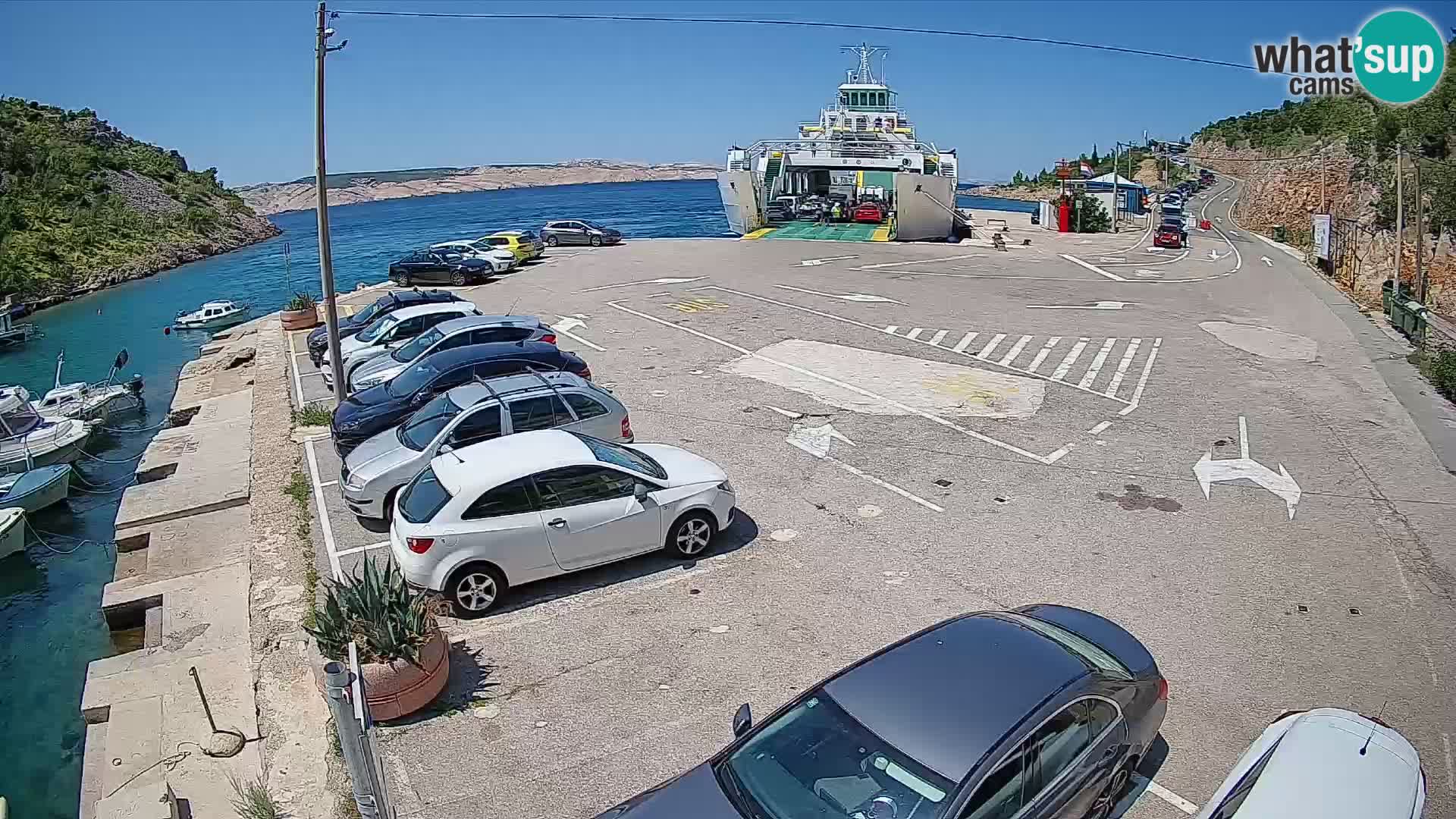 Webcam port de ferry de Prizna – vers l’île de Pag