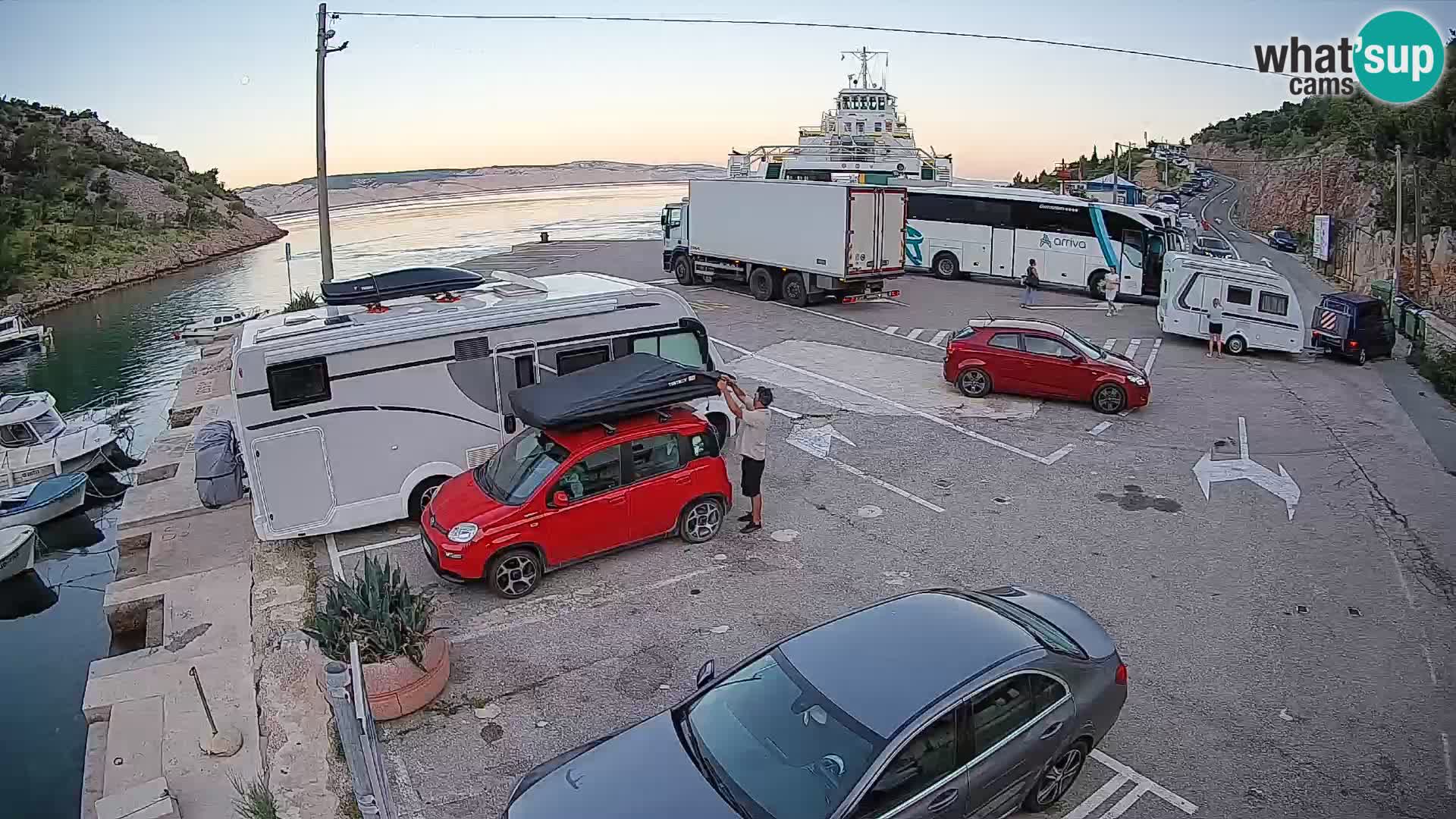 Webcam Fährhafen Prizna – zur Insel Pag