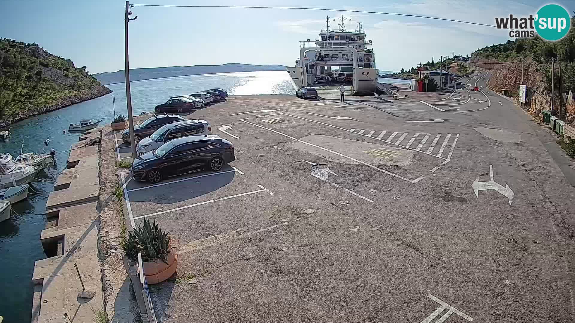 Webcam Fährhafen Prizna – zur Insel Pag