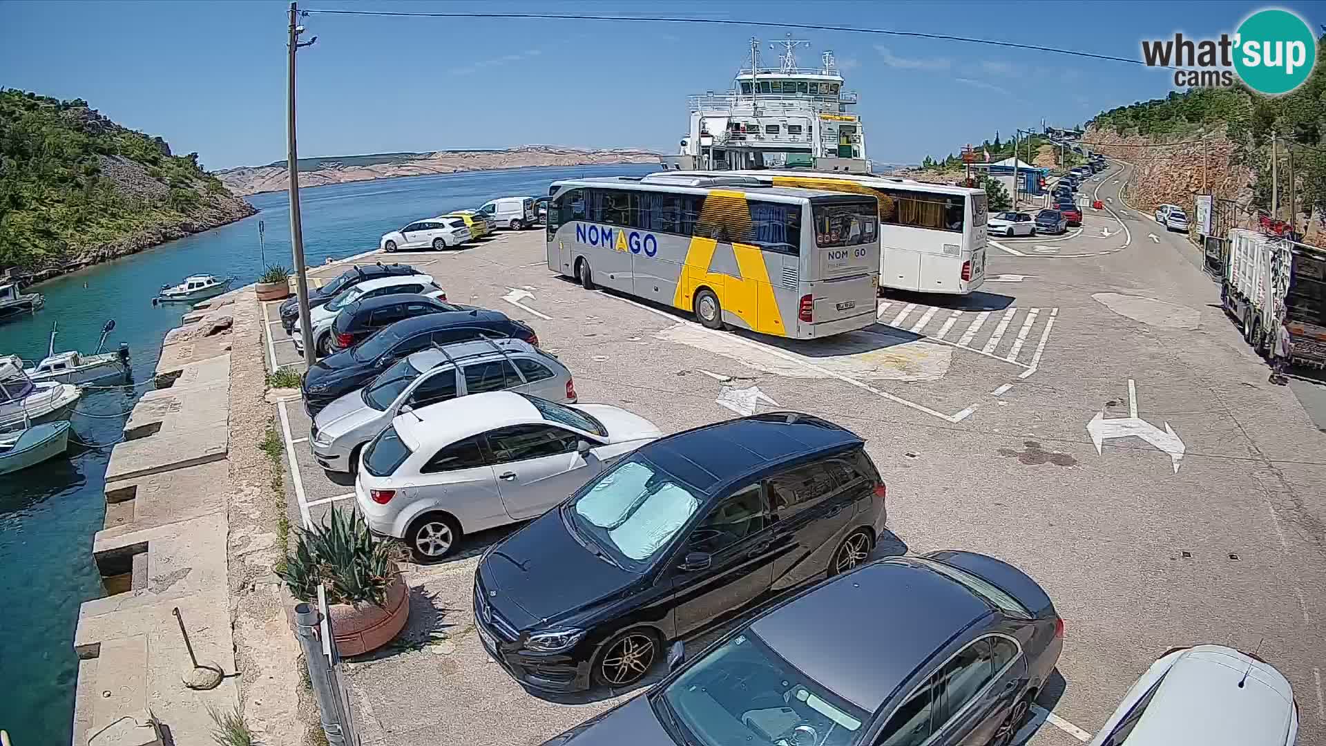 Webcam Prizna ferry port to Pag island
