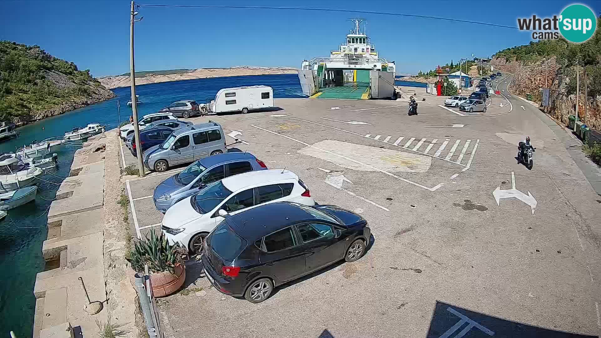 Webcam port de ferry de Prizna – vers l’île de Pag