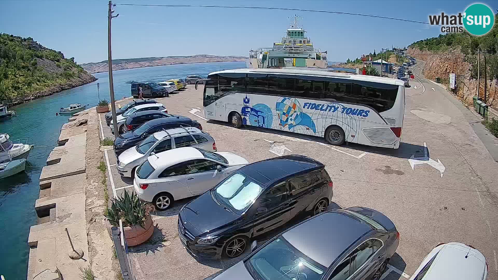 Webcam Fährhafen Prizna – zur Insel Pag