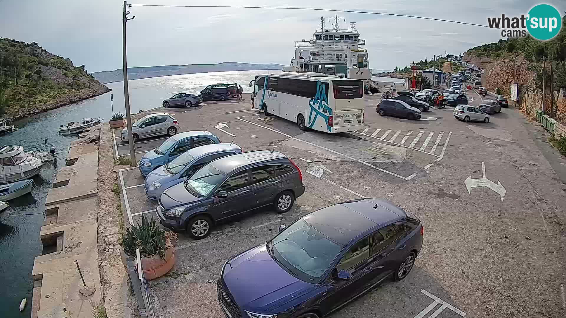 Webcam Prizna ferry port to Pag island