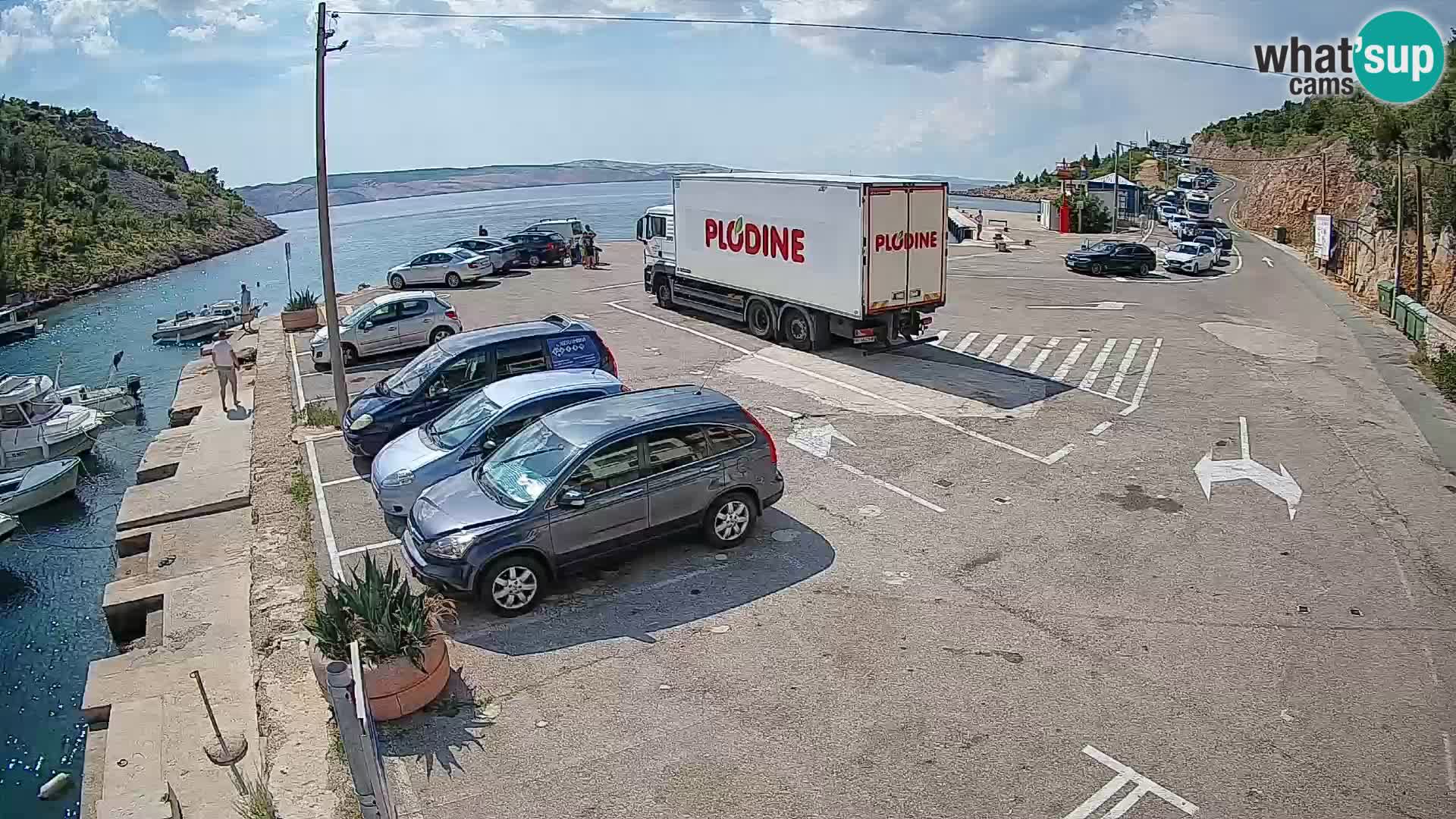 Webcam Fährhafen Prizna – zur Insel Pag