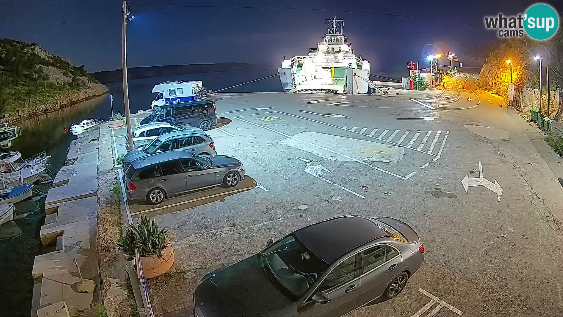 Webcam port de ferry de Prizna – vers l’île de Pag