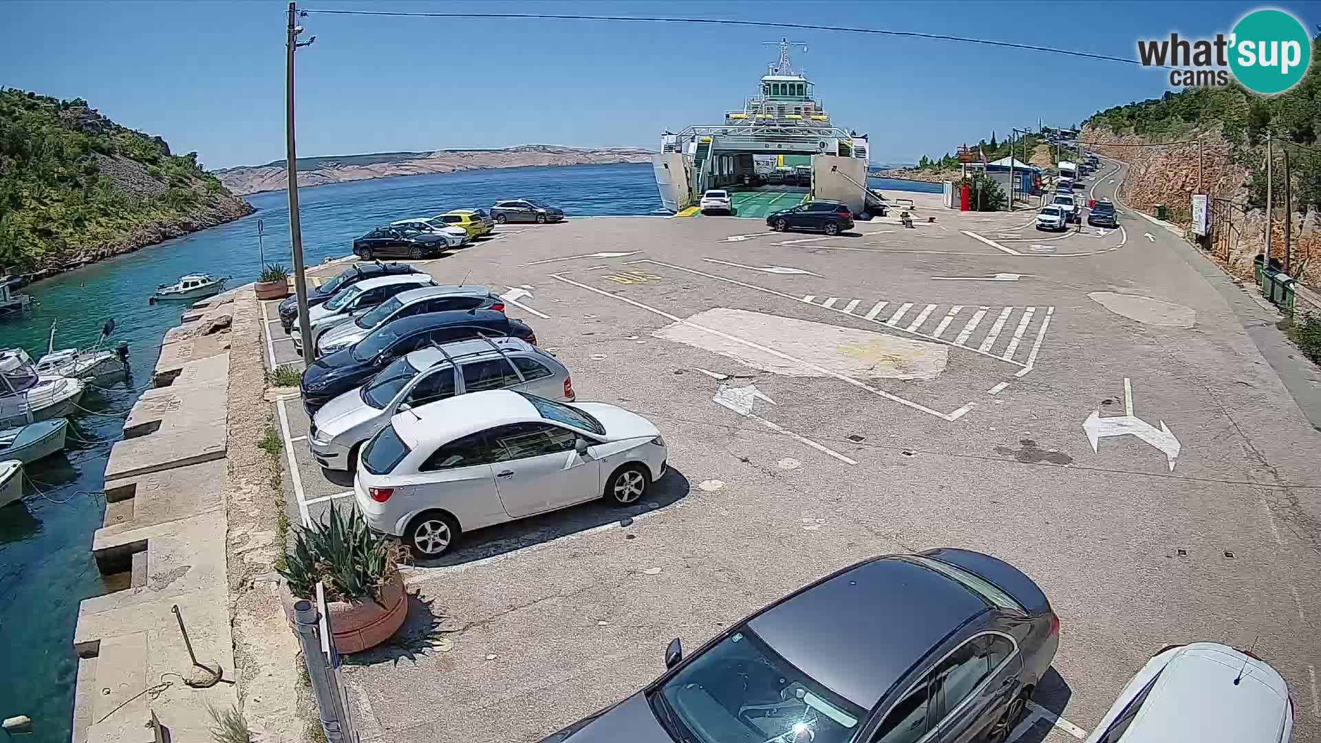 Webcam Prizna ferry port to Pag island