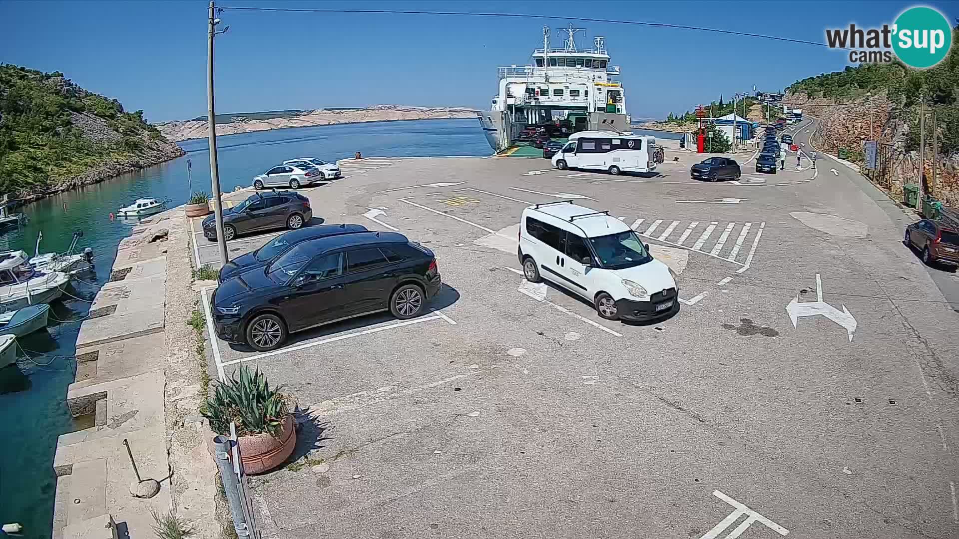 Webcam Fährhafen Prizna – zur Insel Pag