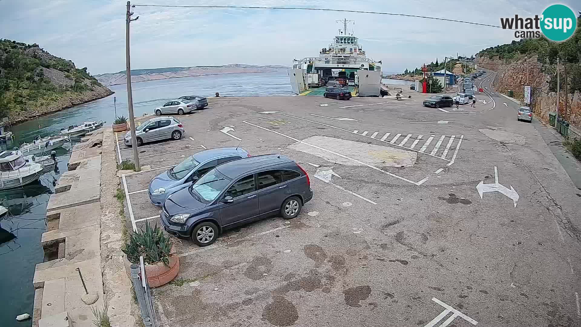 Webcam port de ferry de Prizna – vers l’île de Pag