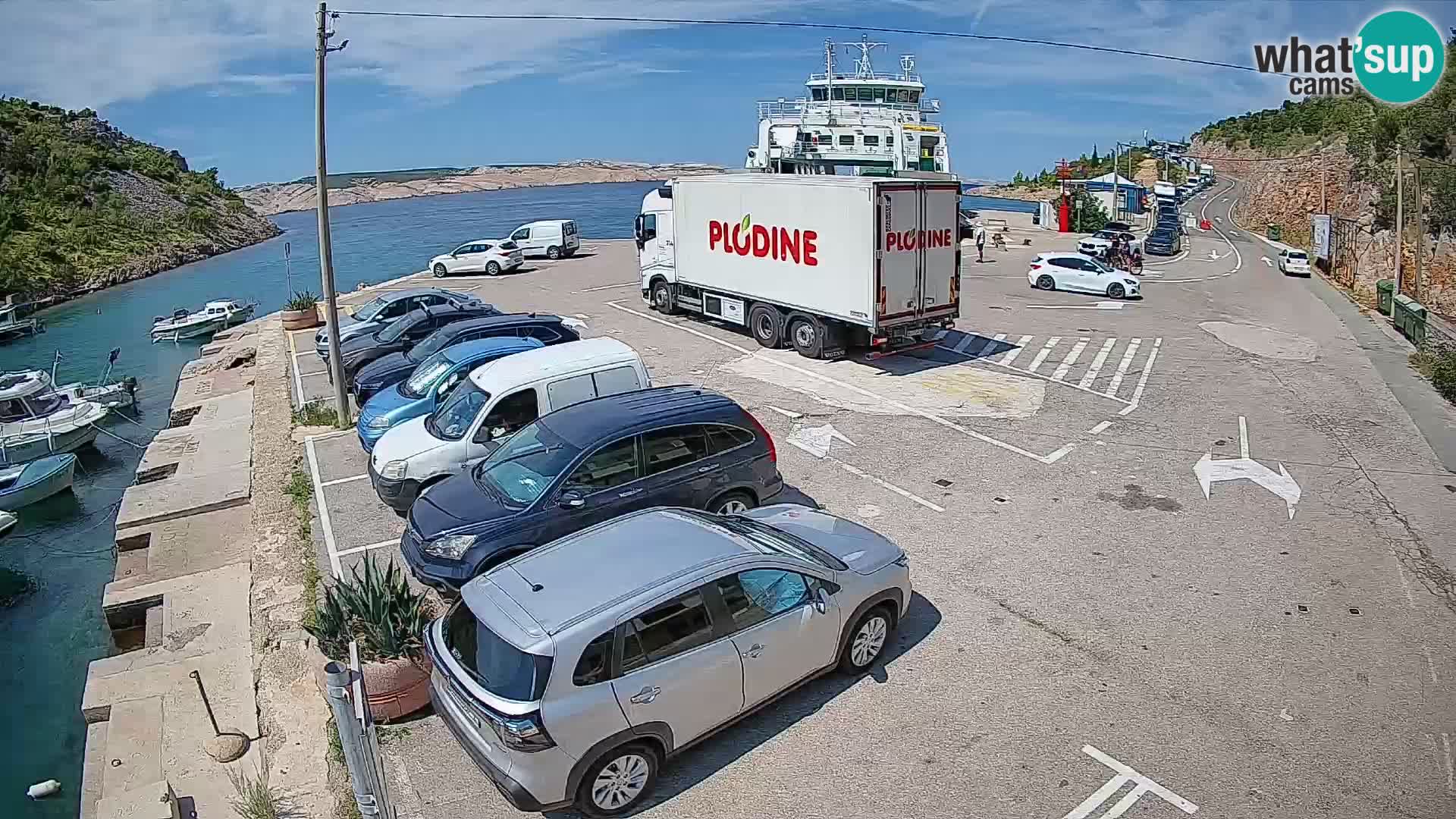 Webcam port de ferry de Prizna – vers l’île de Pag