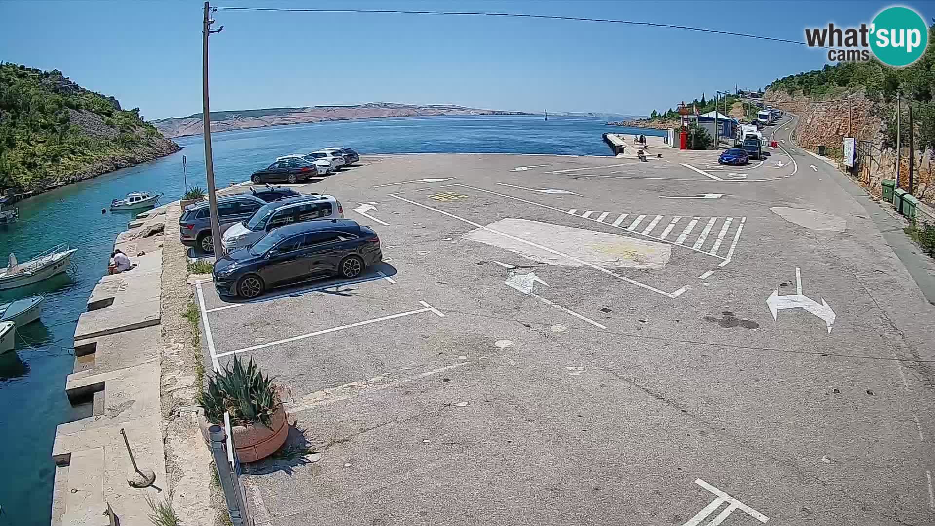 Webcam Fährhafen Prizna – zur Insel Pag