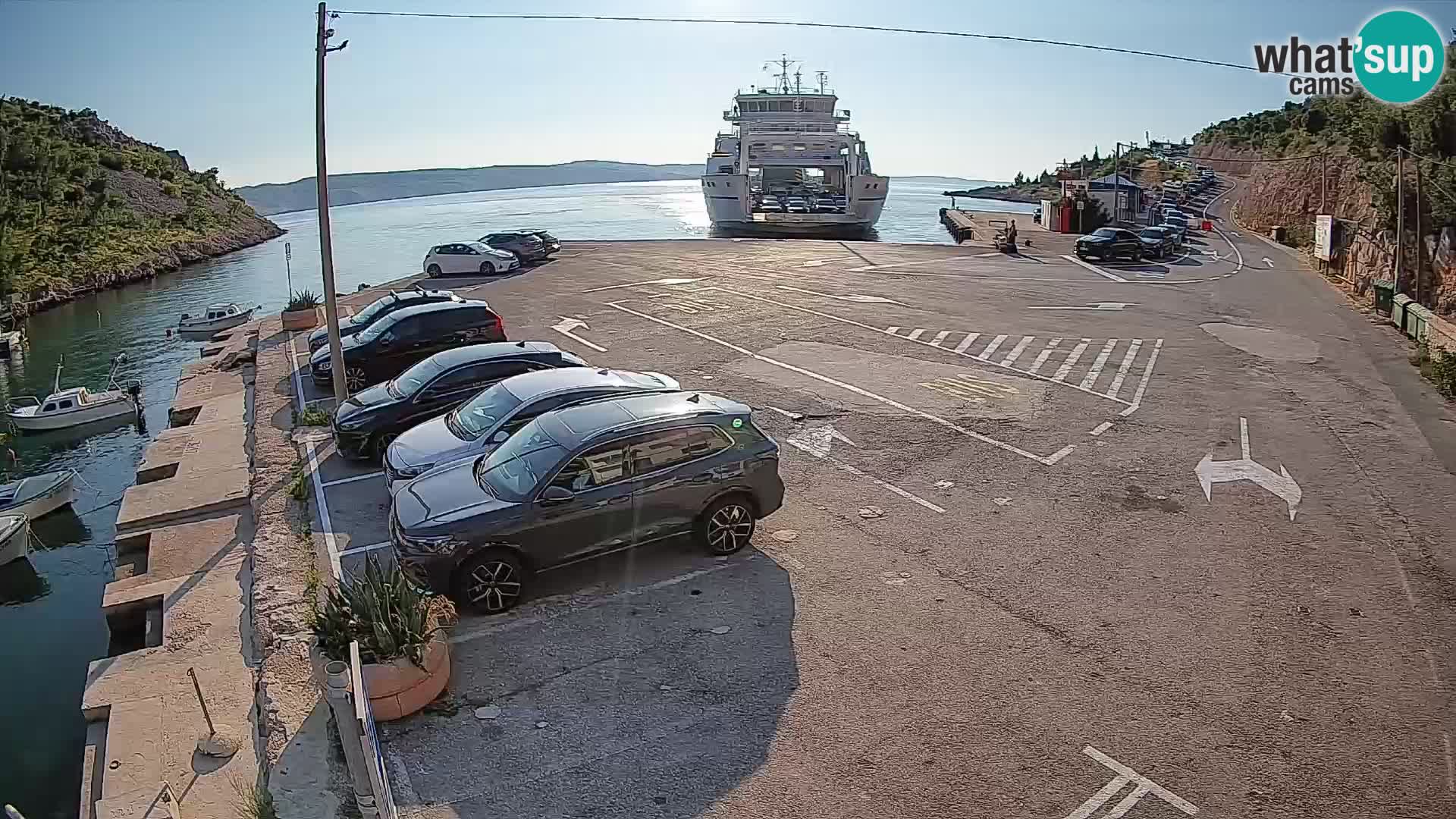 Webcam Fährhafen Prizna – zur Insel Pag