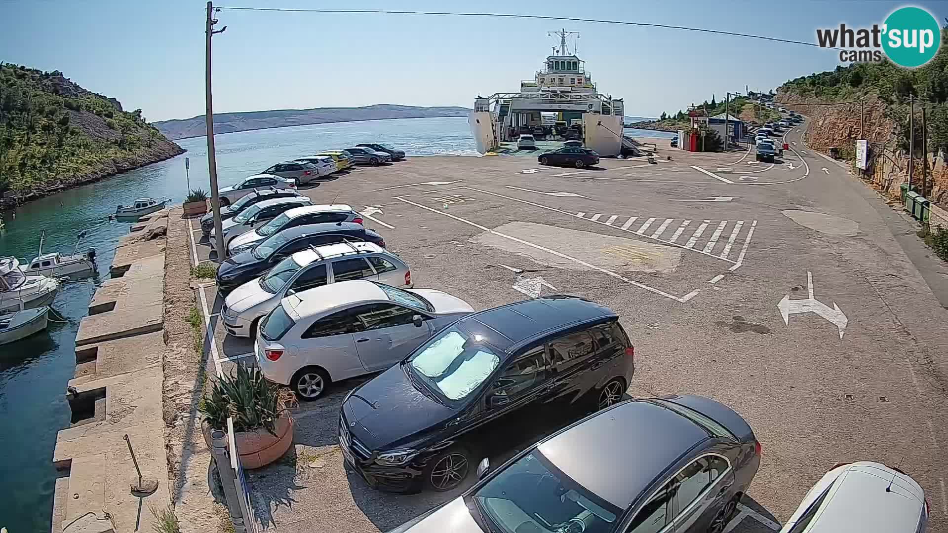 Webcam Prizna ferry port to Pag island