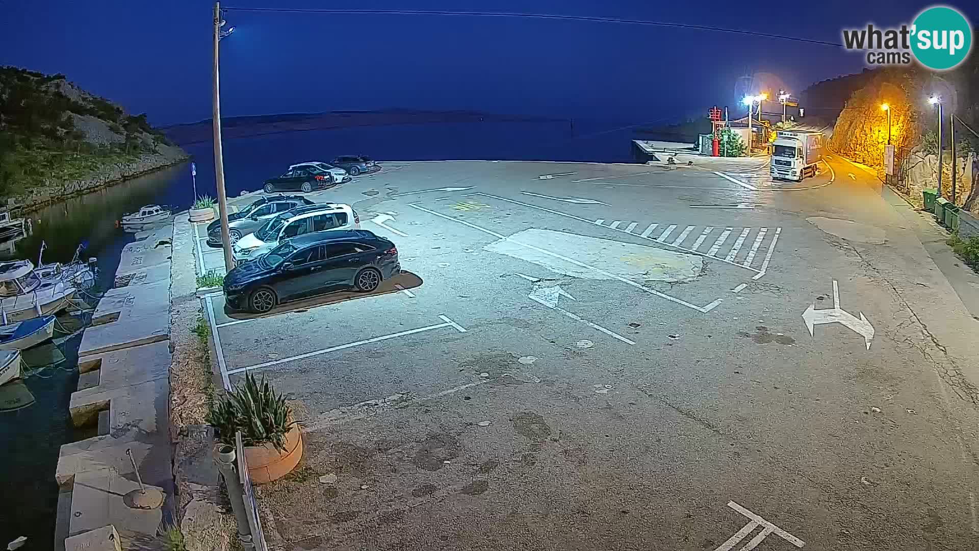 Webcam port de ferry de Prizna – vers l’île de Pag