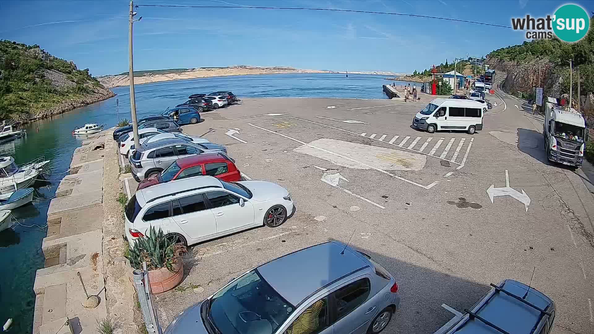 Webcam port de ferry de Prizna – vers l’île de Pag