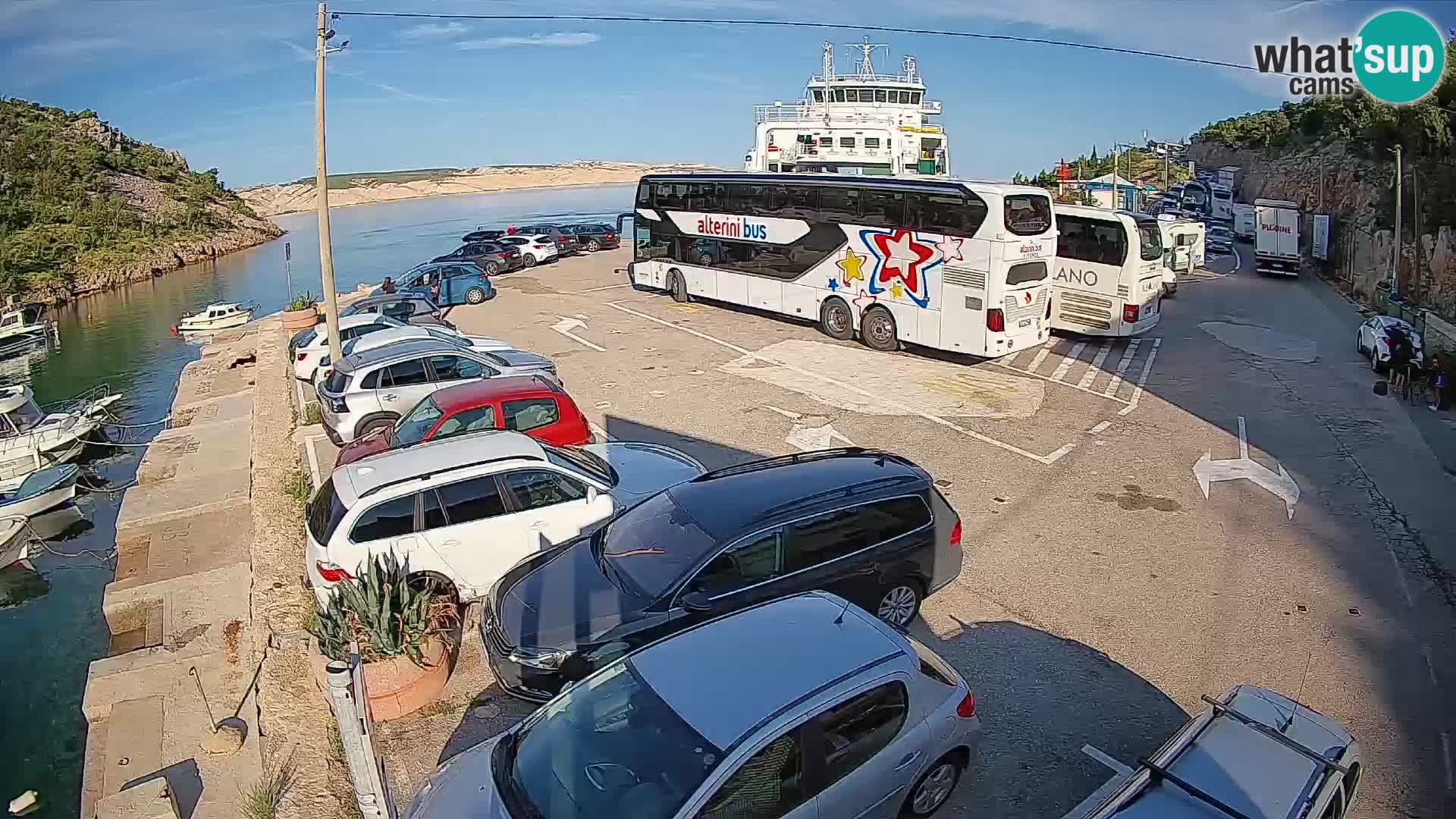 Webcam Fährhafen Prizna – zur Insel Pag