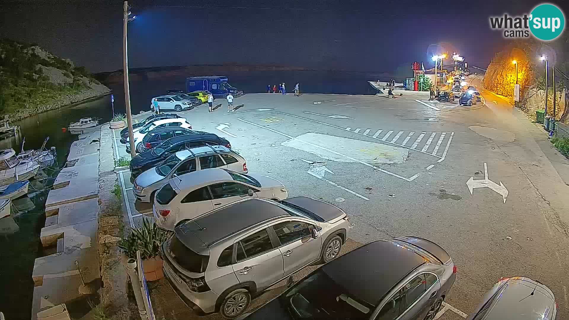 Webcam del puerto de ferris de Prizna – hacia la isla de Pag