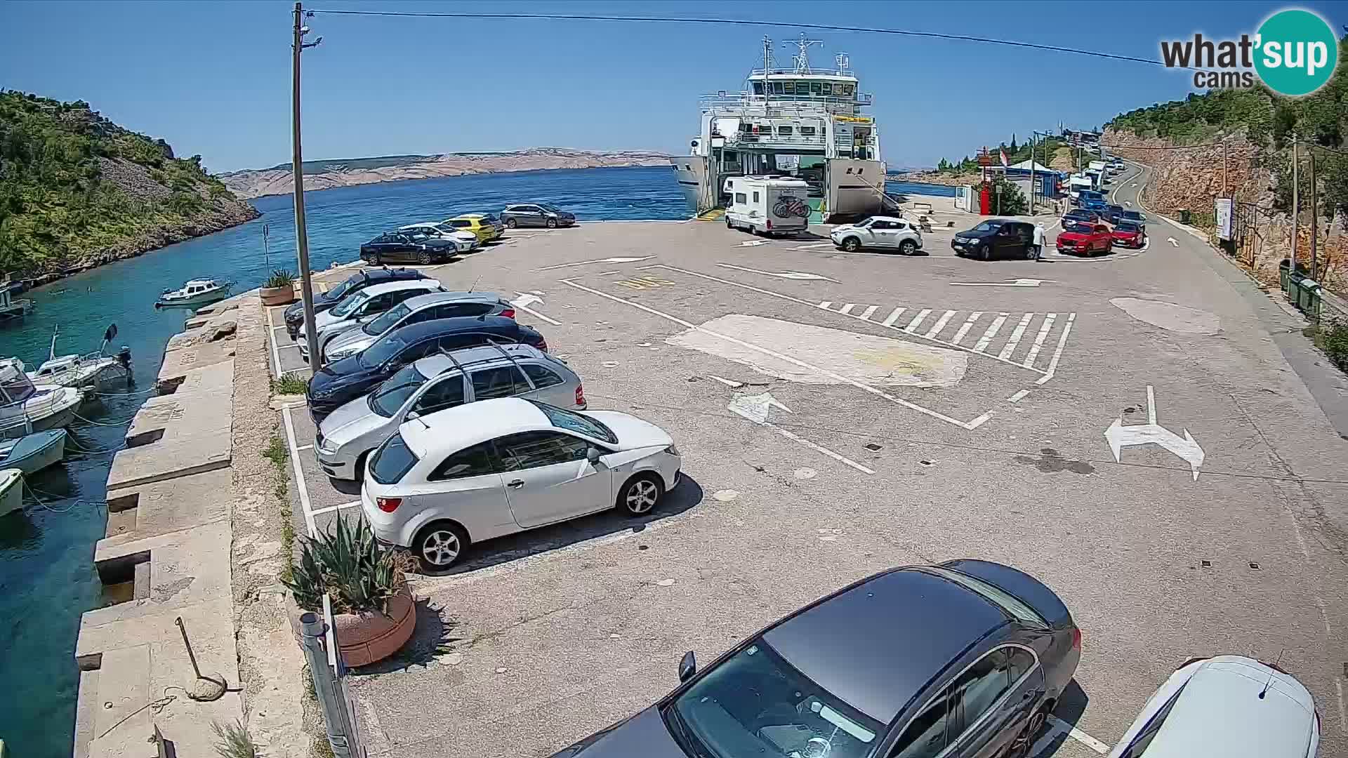 Webcam Prizna ferry port to Pag island