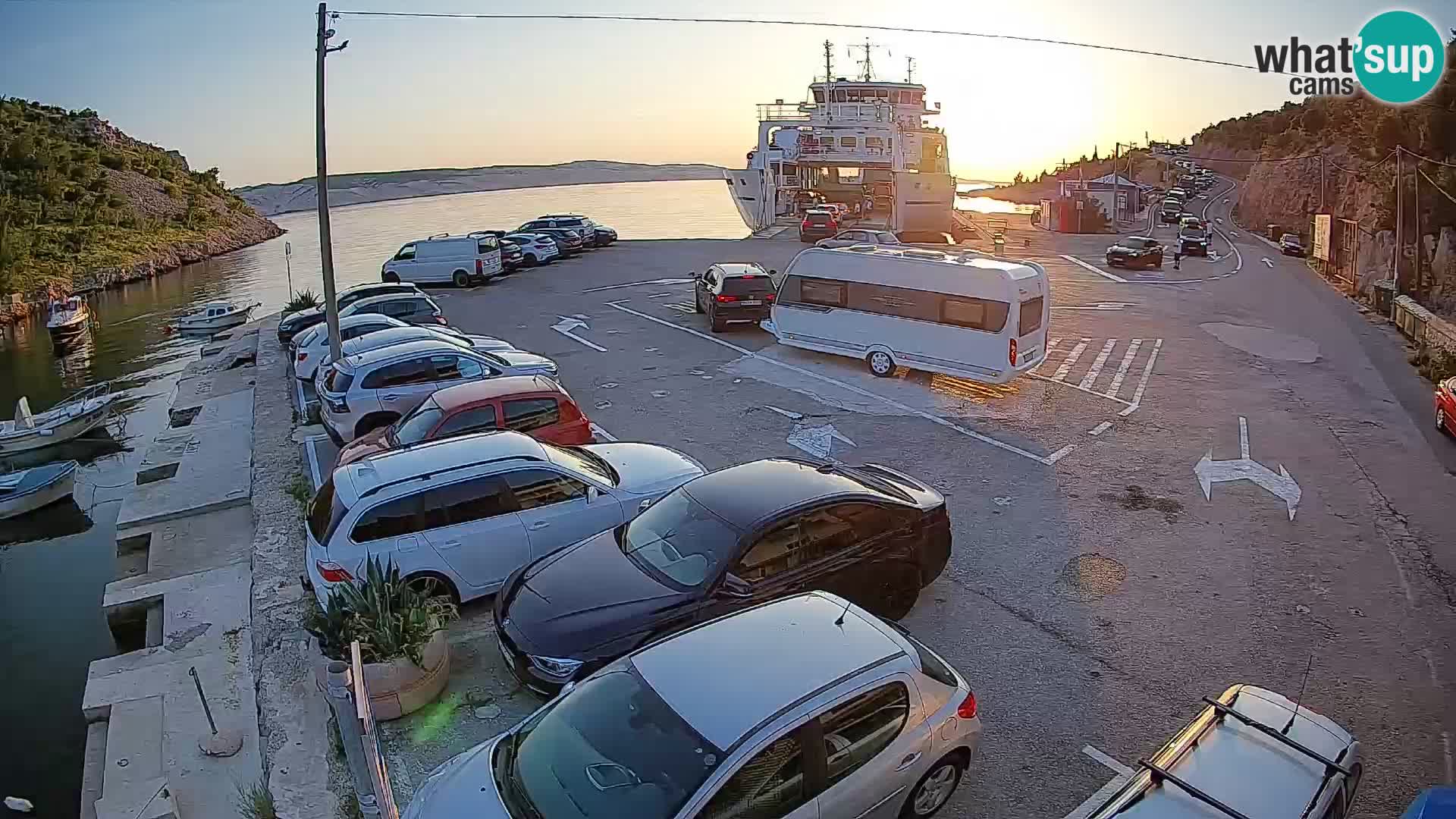 Webcam Fährhafen Prizna – zur Insel Pag