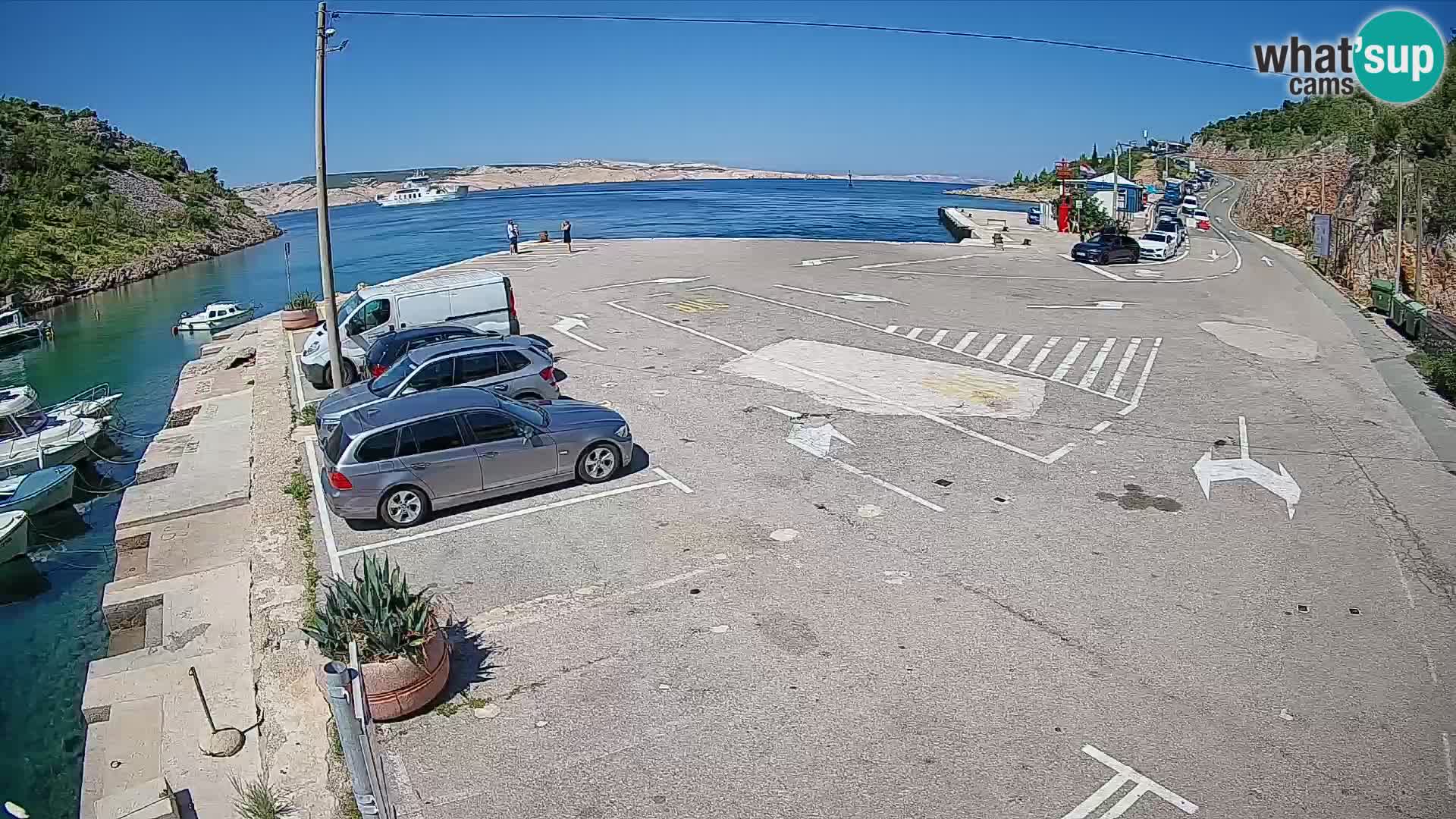 Webcam Prizna ferry port to Pag island