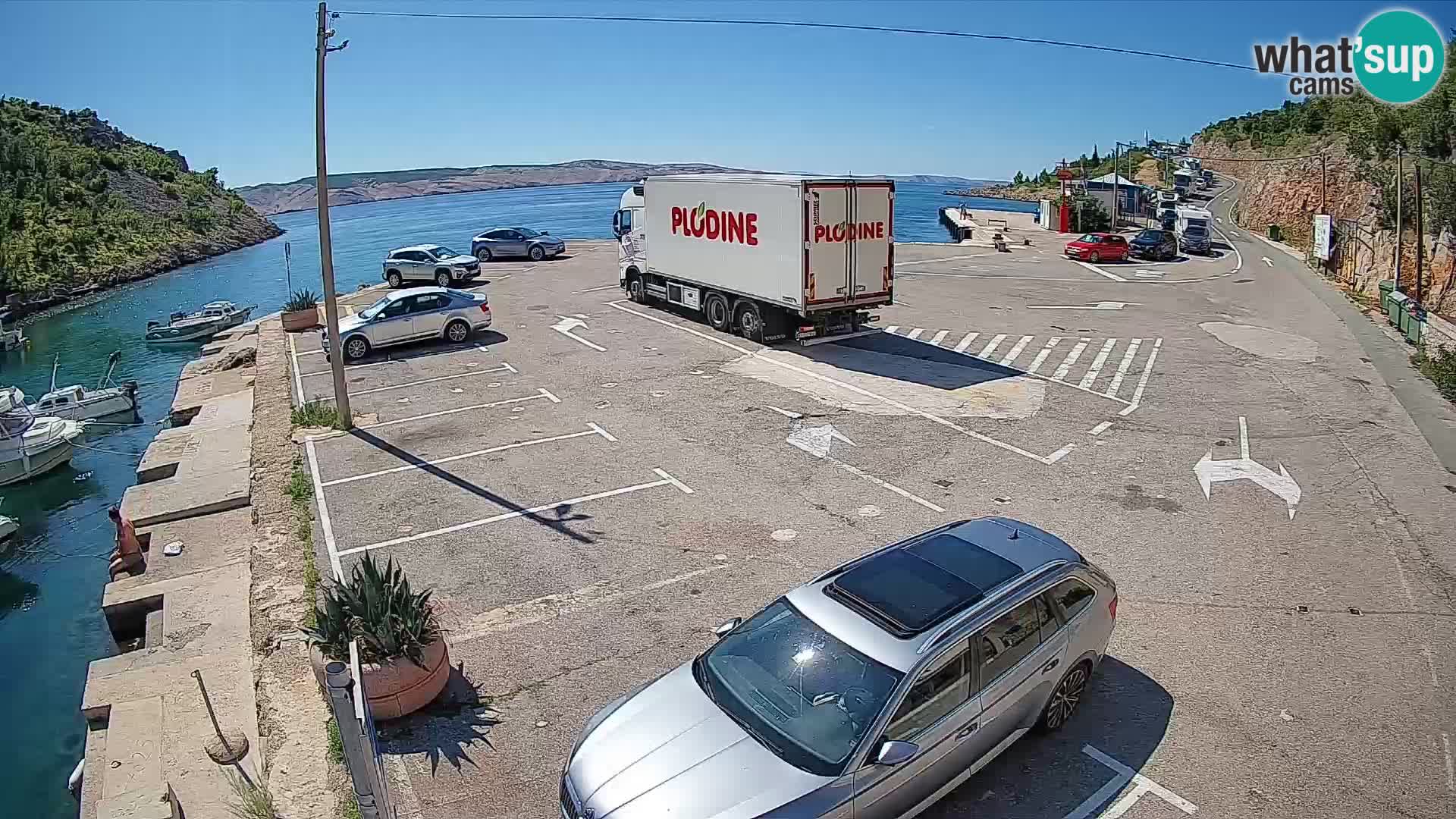 Webcam Prizna ferry port to Pag island