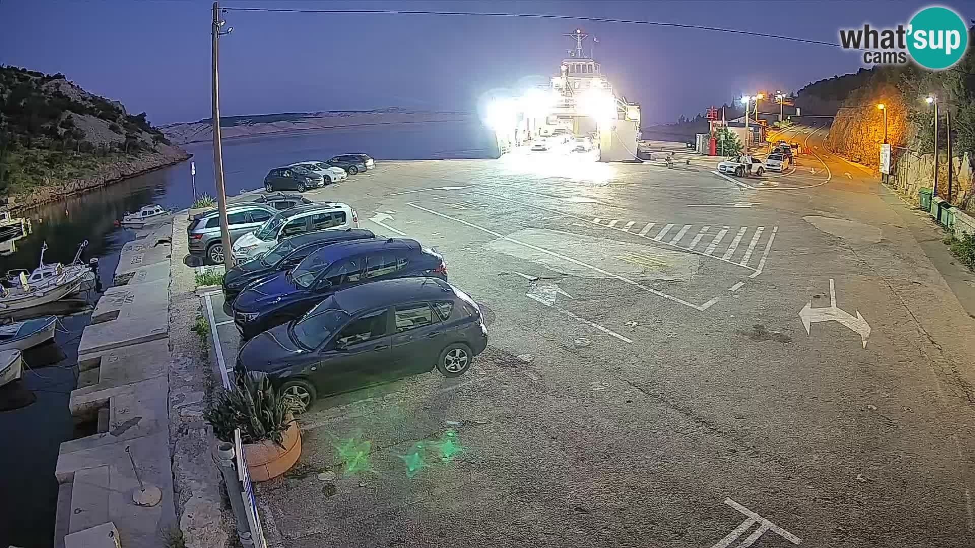 Webcam port de ferry de Prizna – vers l’île de Pag