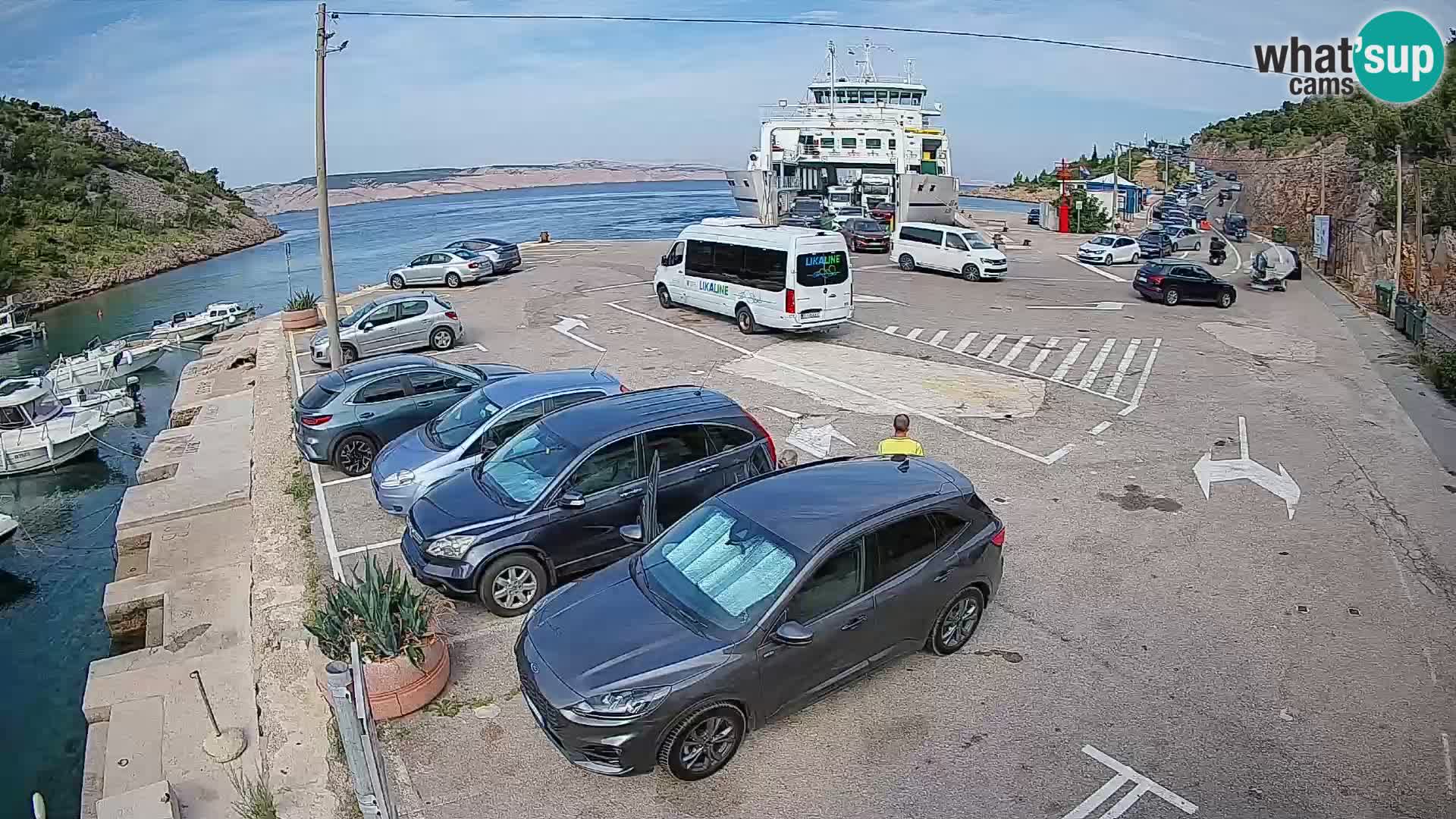 Webcam port de ferry de Prizna – vers l’île de Pag