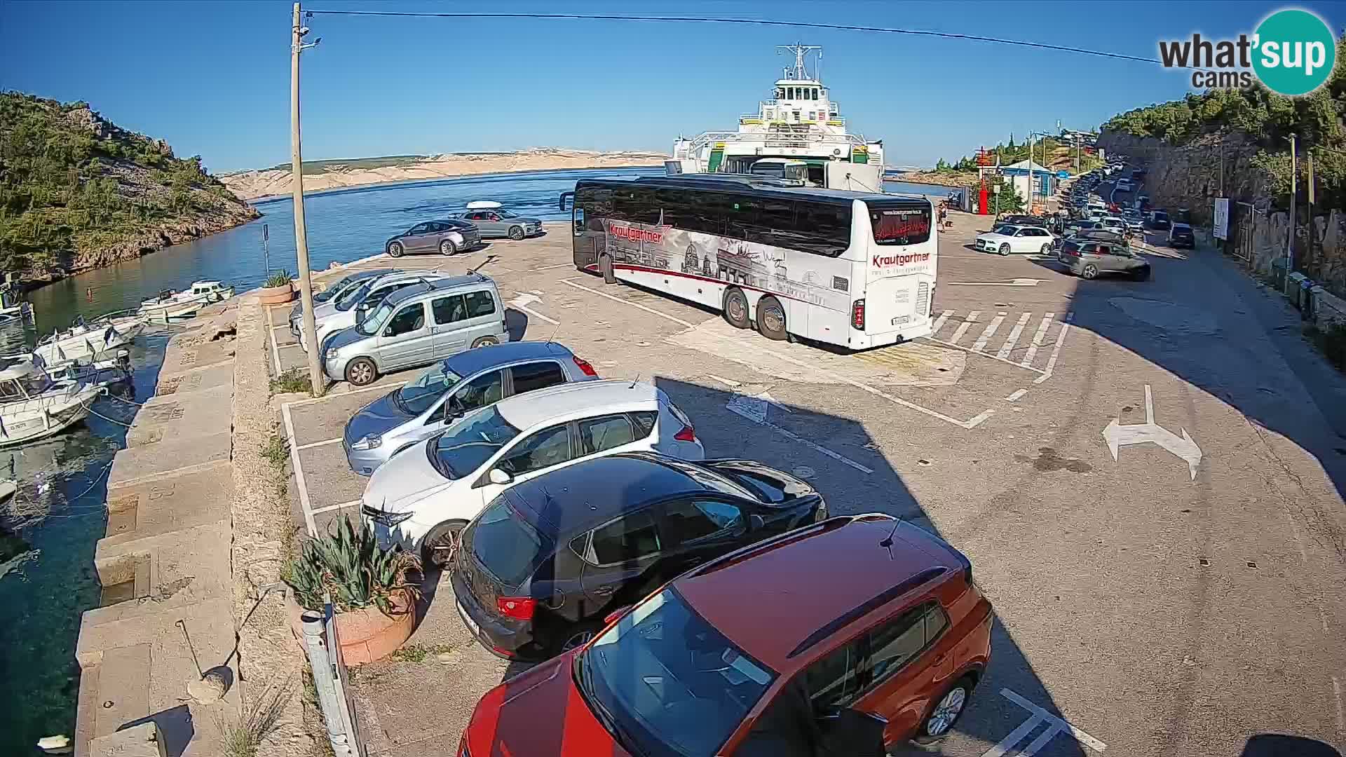Webcam Prizna ferry port to Pag island