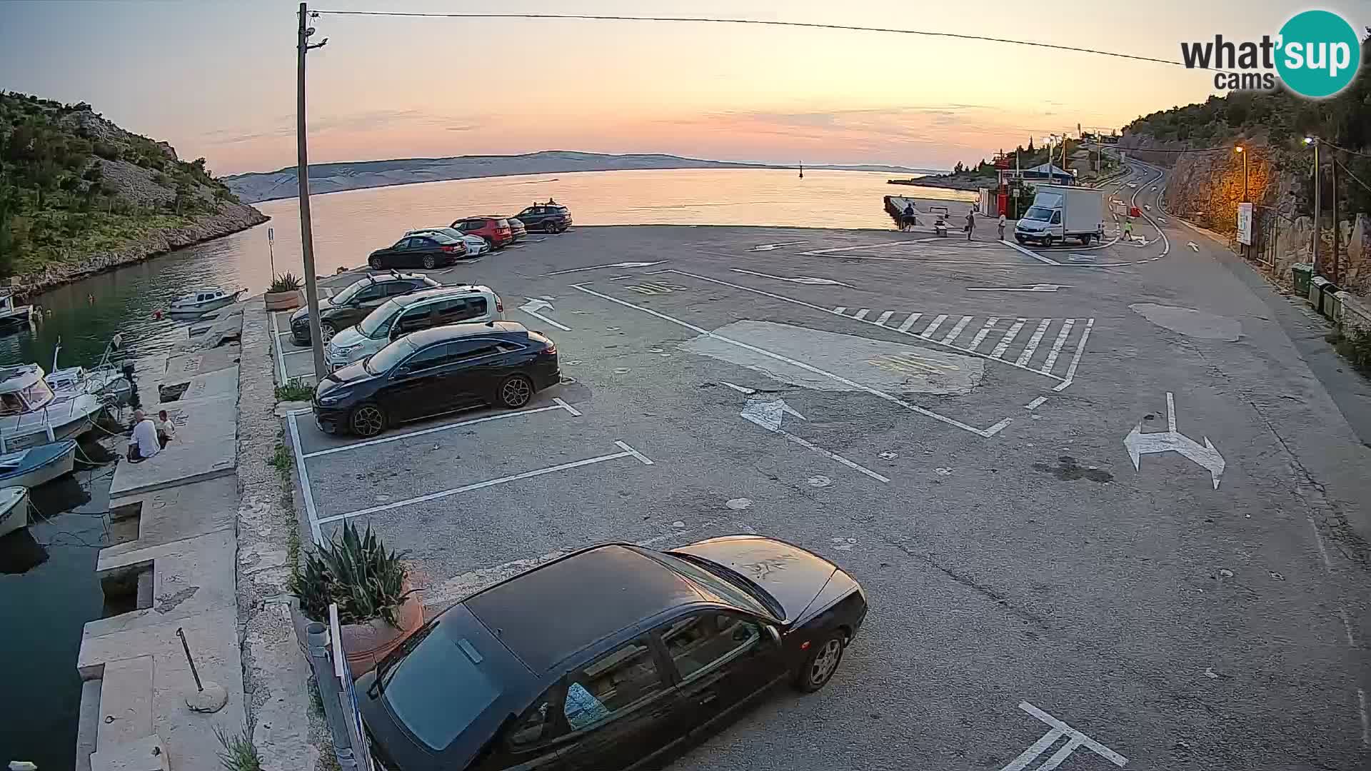 Webcam port de ferry de Prizna – vers l’île de Pag