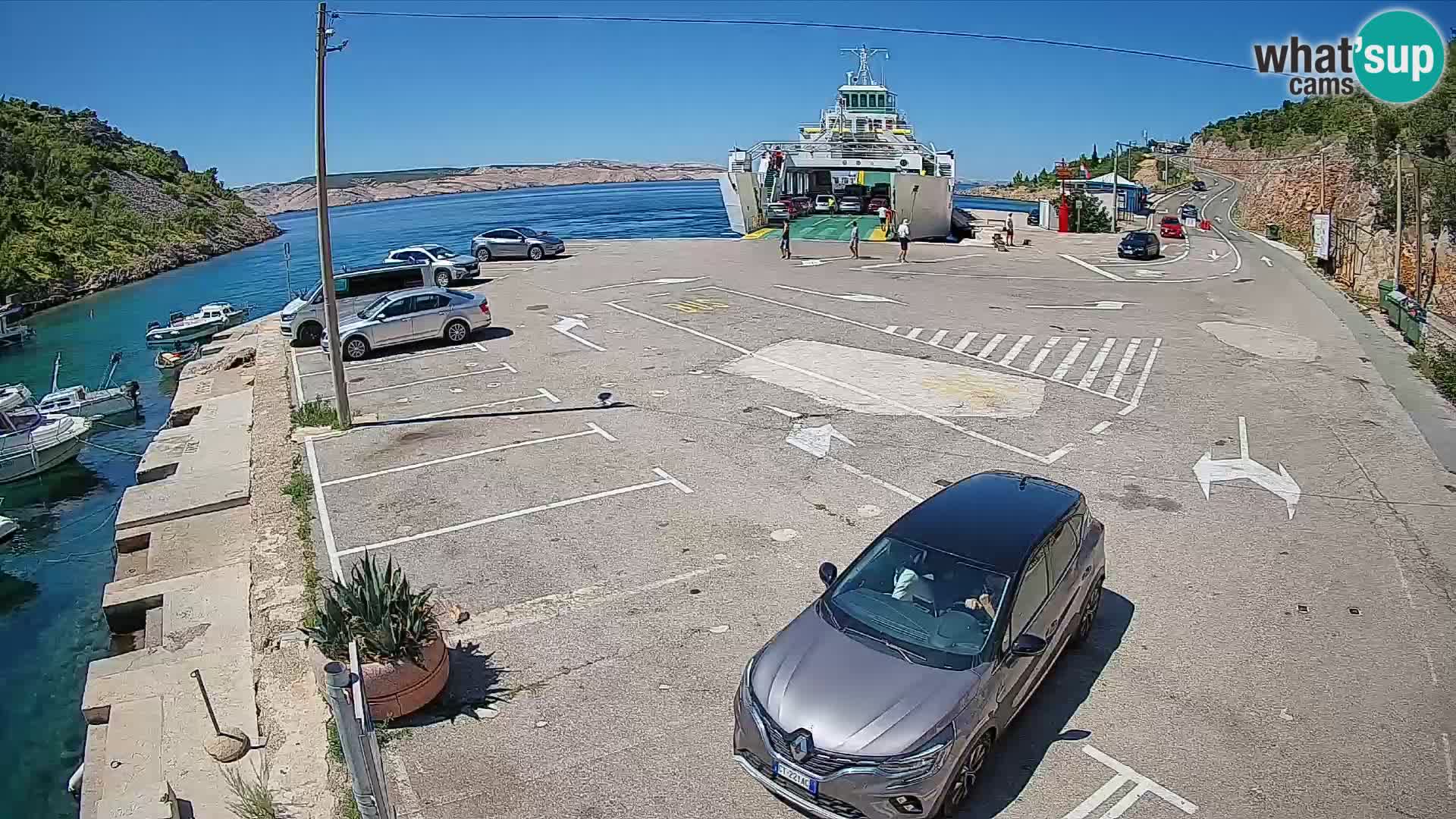 Webcam Fährhafen Prizna – zur Insel Pag