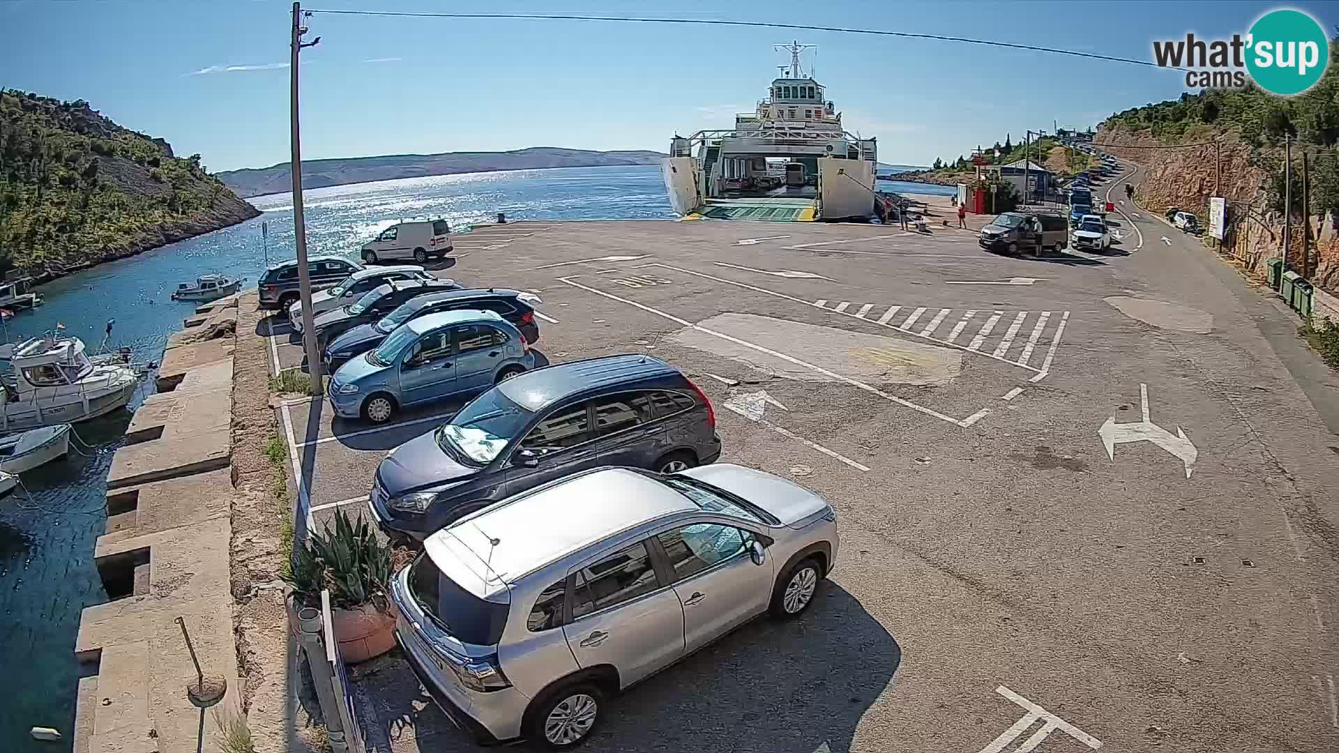 Webcam Prizna ferry port to Pag island