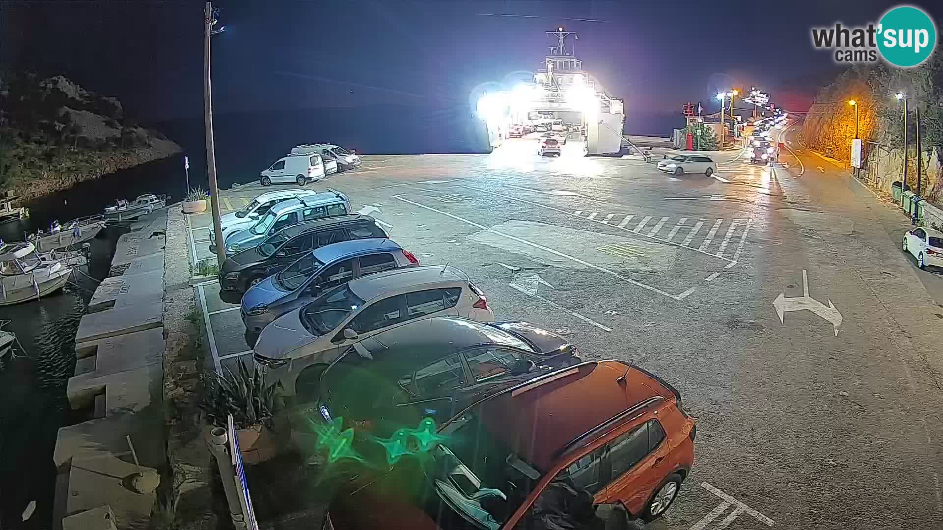 Webcam port de ferry de Prizna – vers l’île de Pag