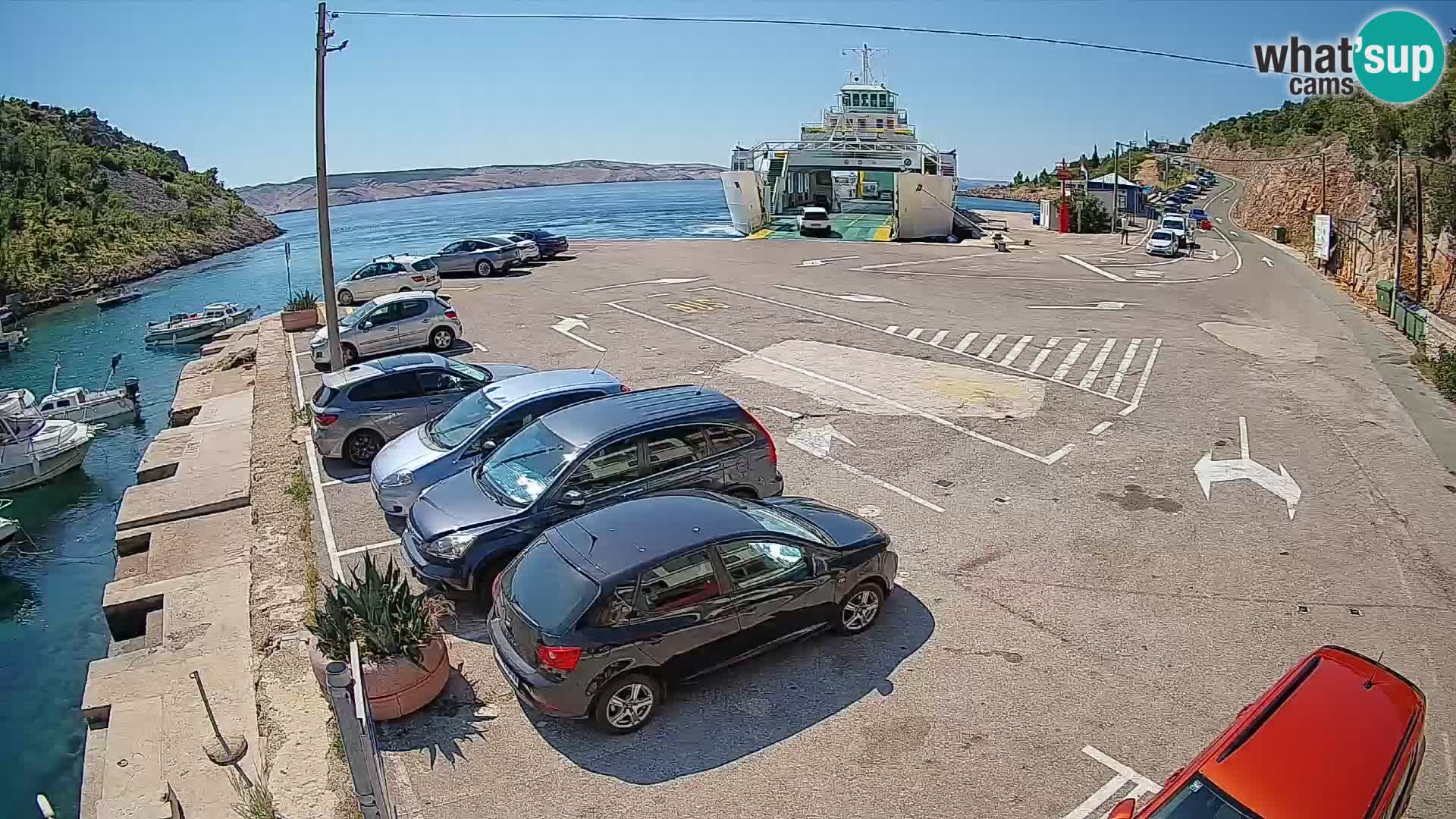 Webcam Prizna ferry port to Pag island