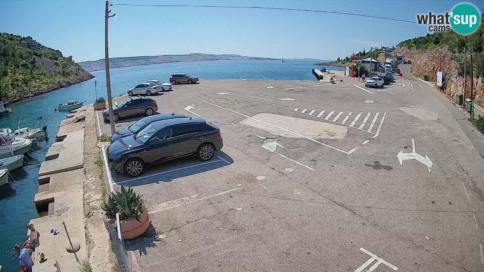 Webcam Fährhafen Prizna – zur Insel Pag