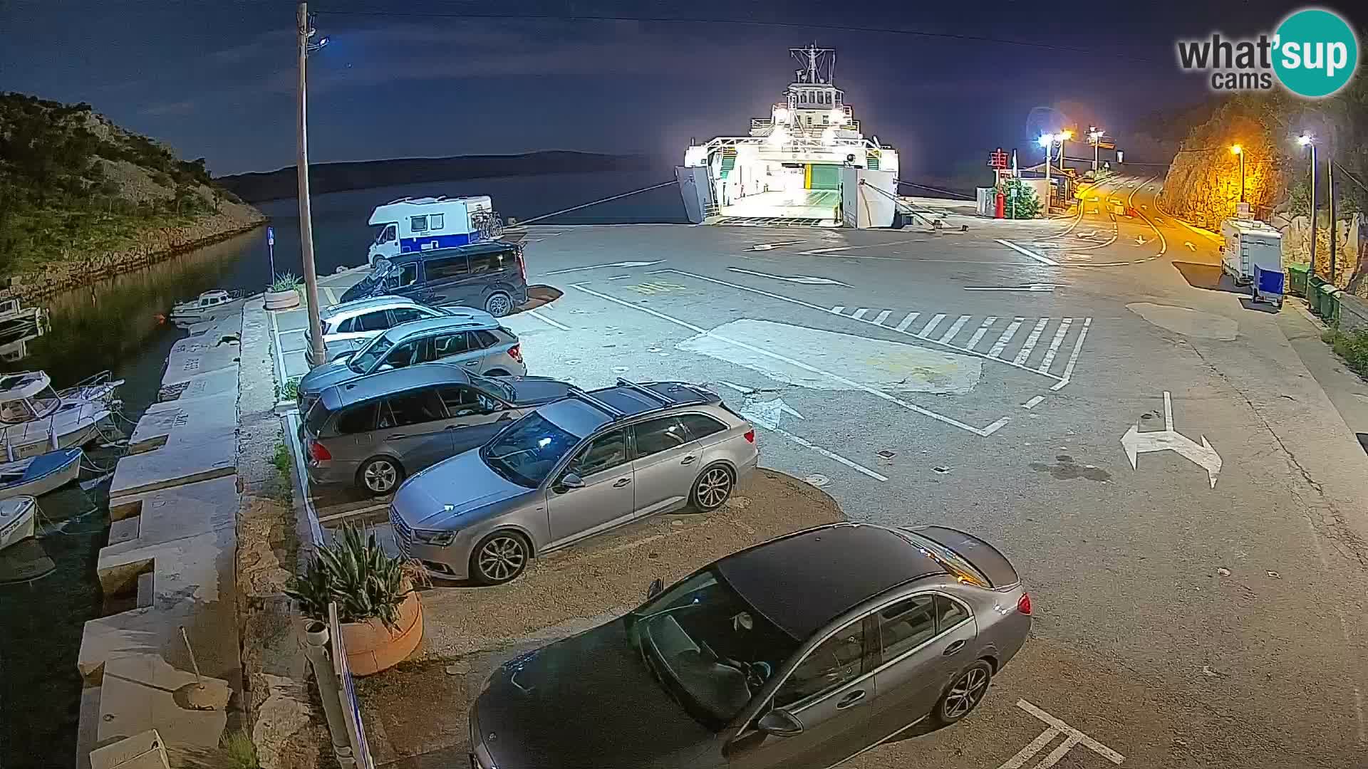 Webcam port de ferry de Prizna – vers l’île de Pag