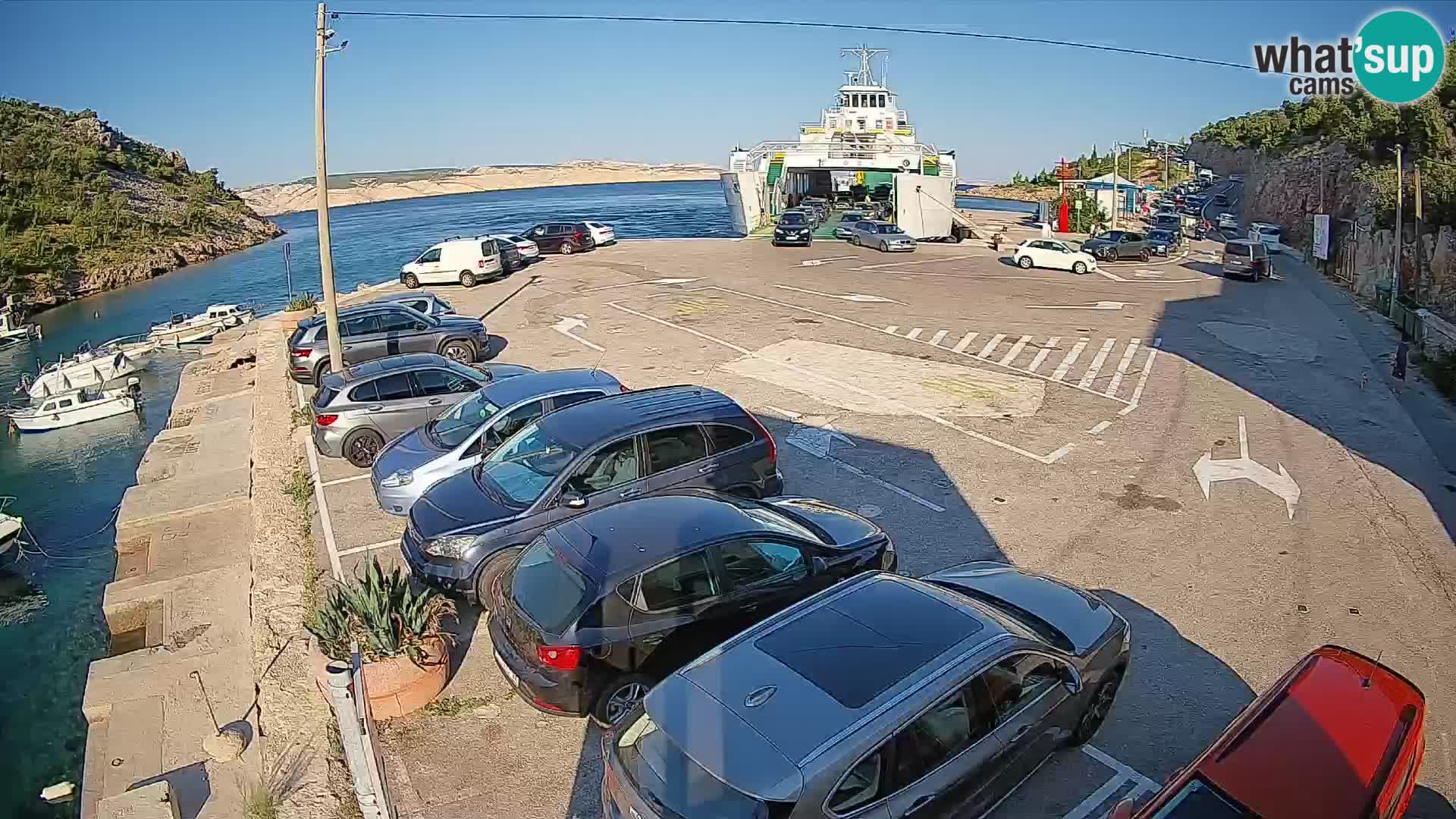Webcam port de ferry de Prizna – vers l’île de Pag