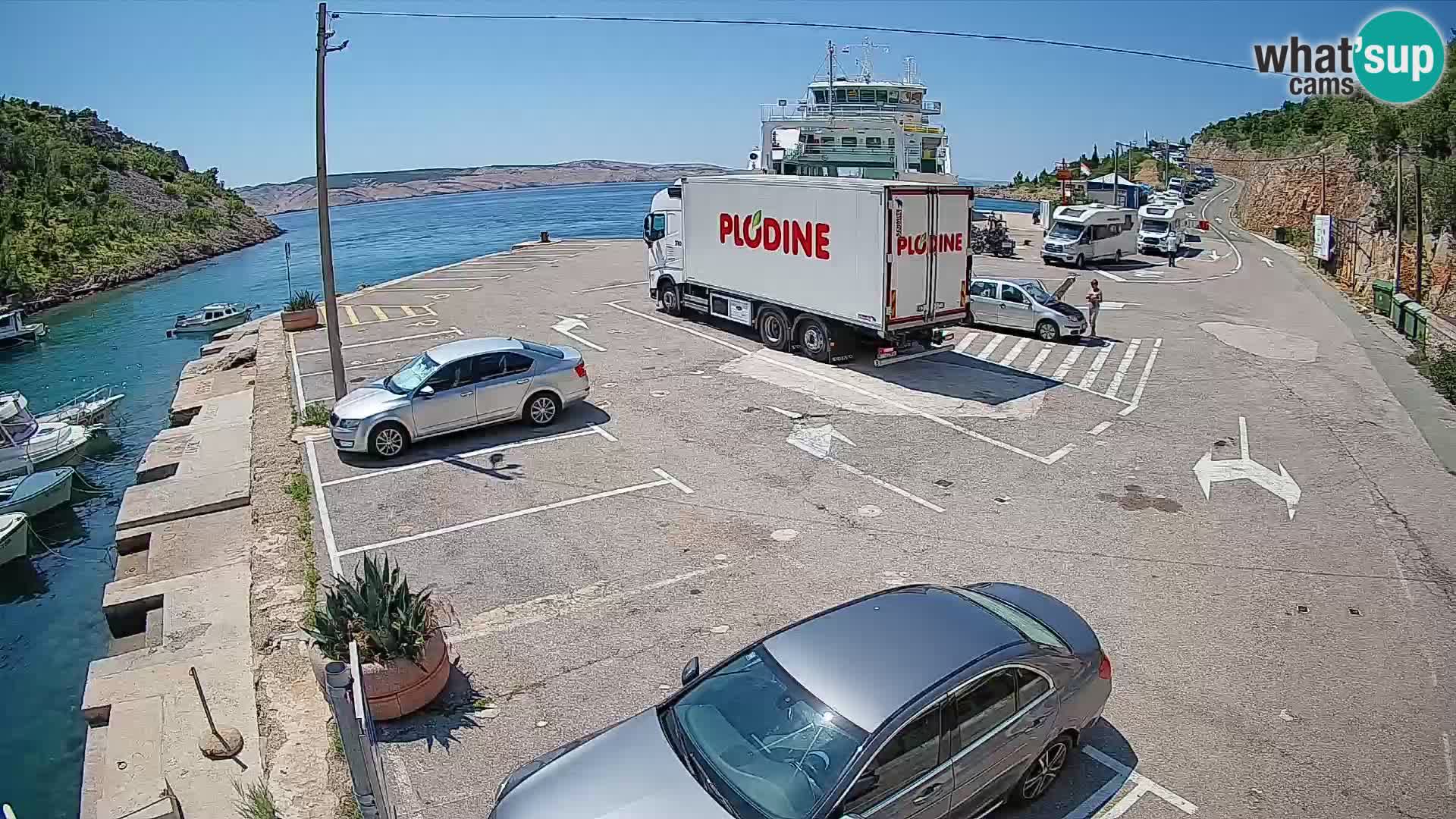Webcam Fährhafen Prizna – zur Insel Pag