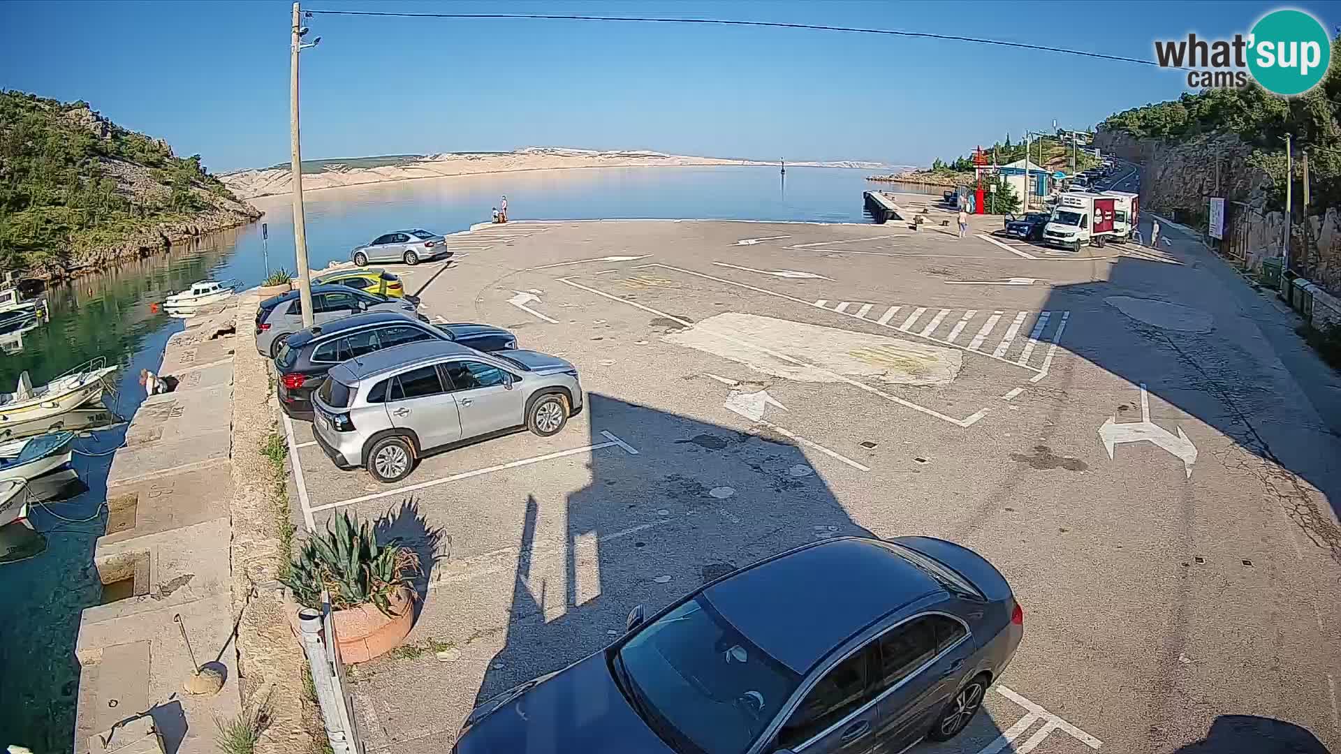 Webcam port de ferry de Prizna – vers l’île de Pag