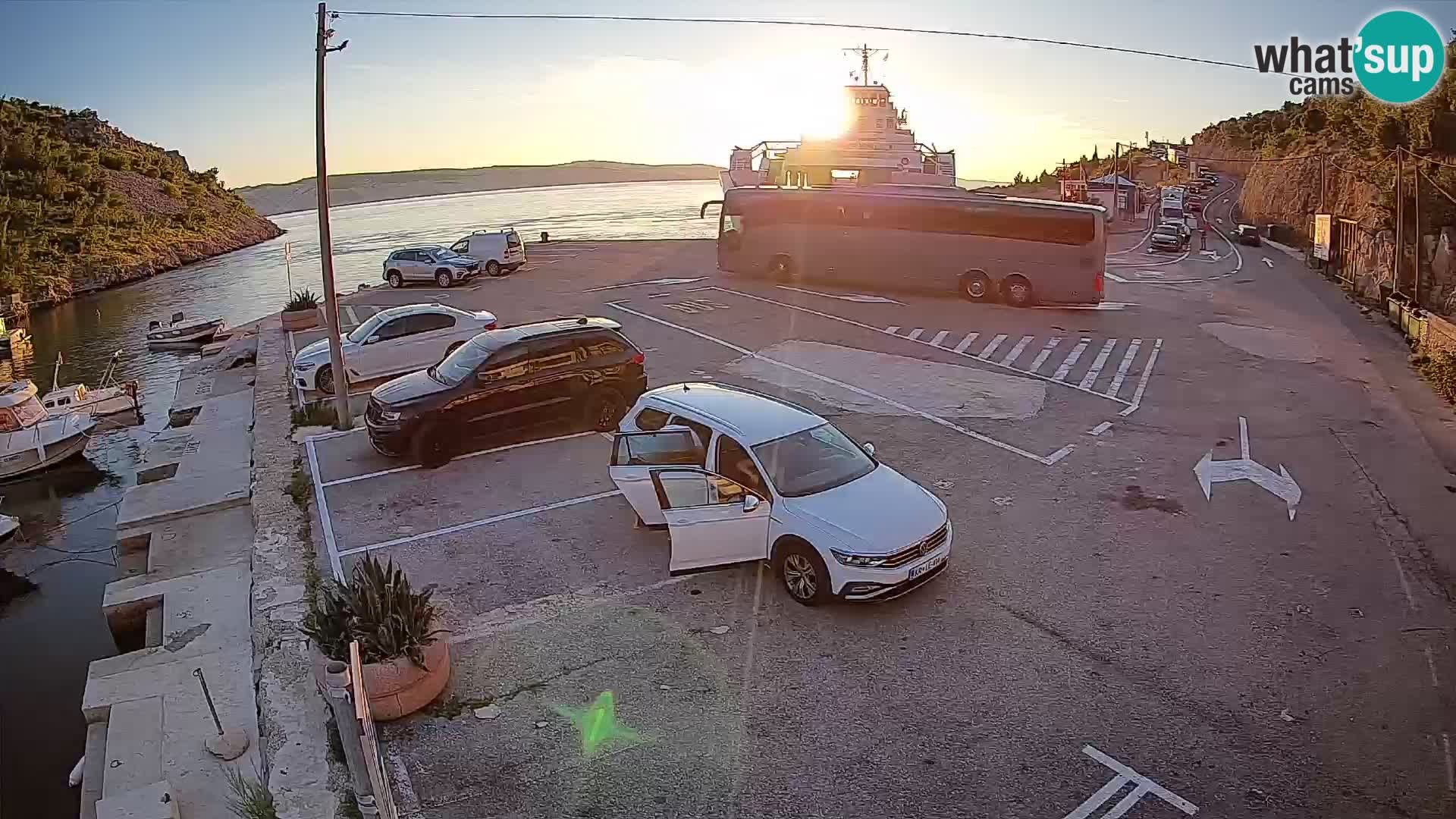 Webcam port de ferry de Prizna – vers l’île de Pag
