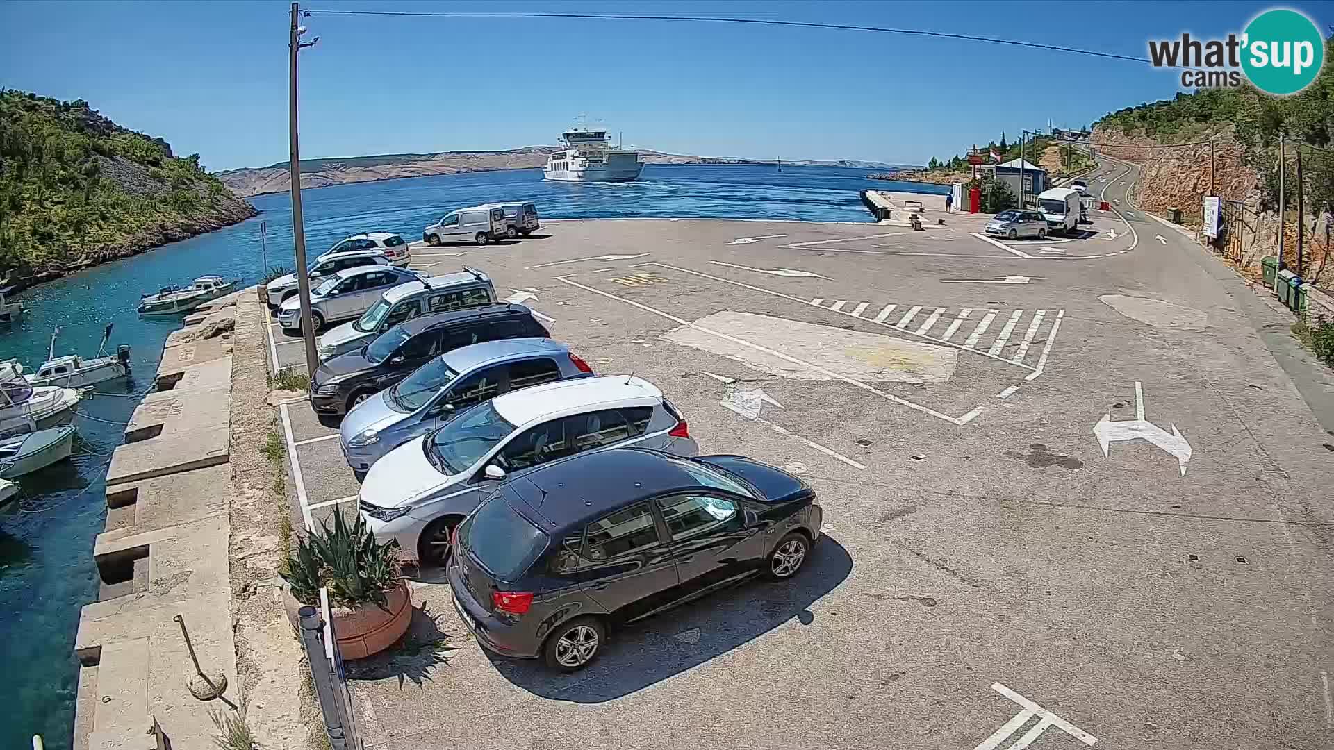 Webcam port de ferry de Prizna – vers l’île de Pag