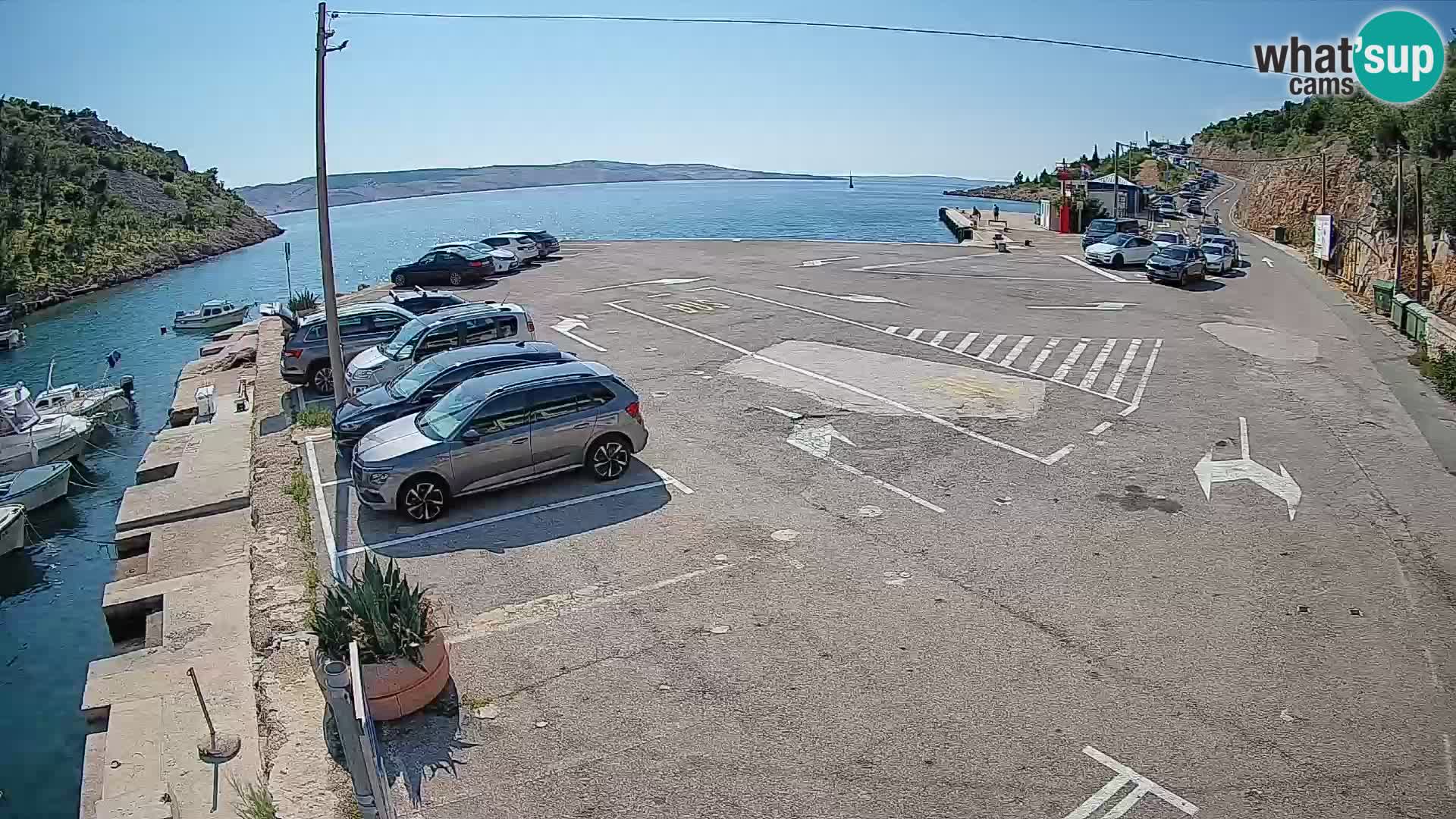 Webcam port de ferry de Prizna – vers l’île de Pag