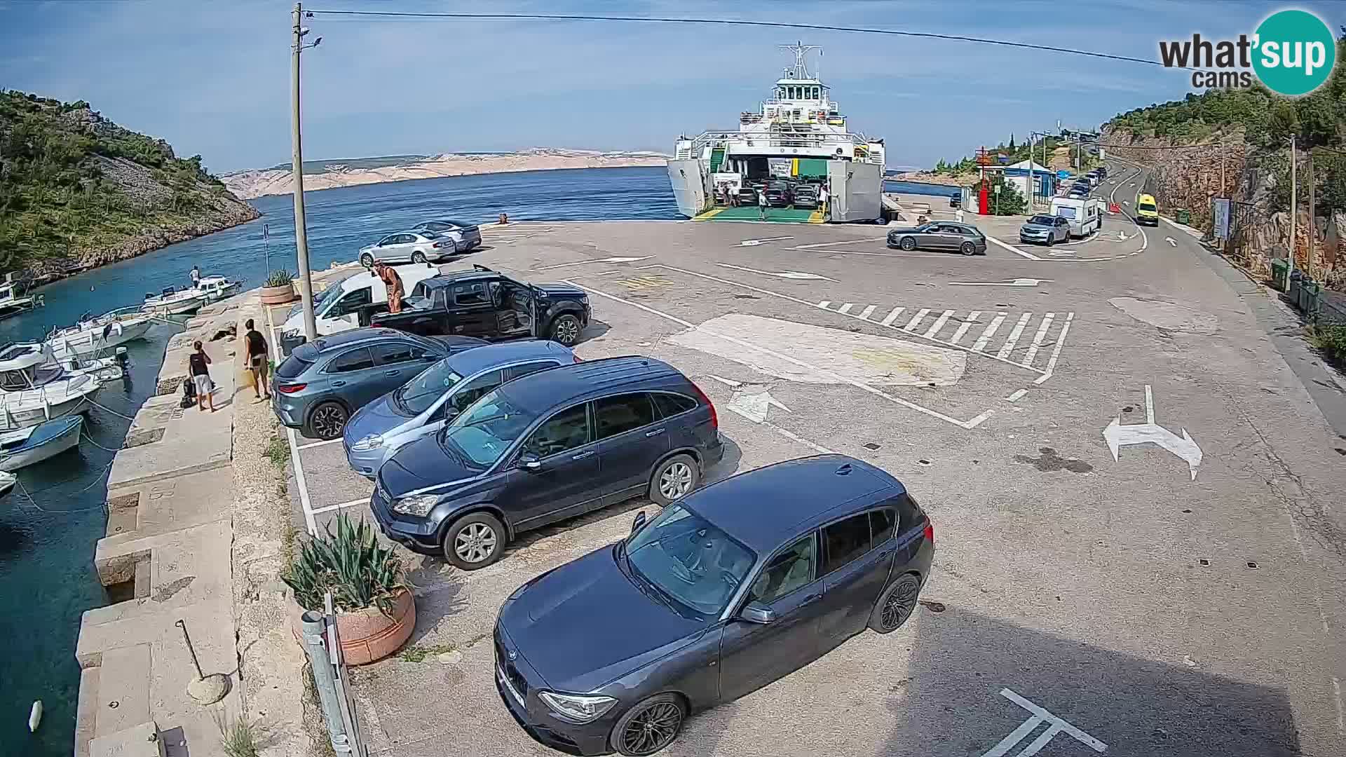 Webcam Prizna ferry port to Pag island