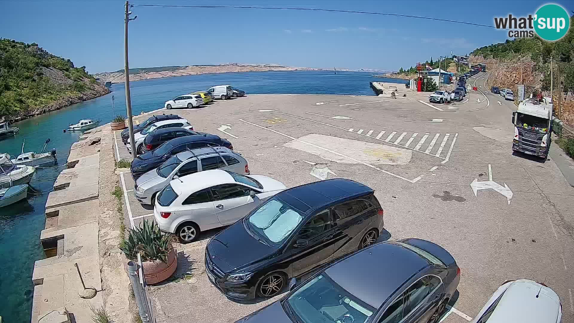 Webcam Prizna ferry port to Pag island