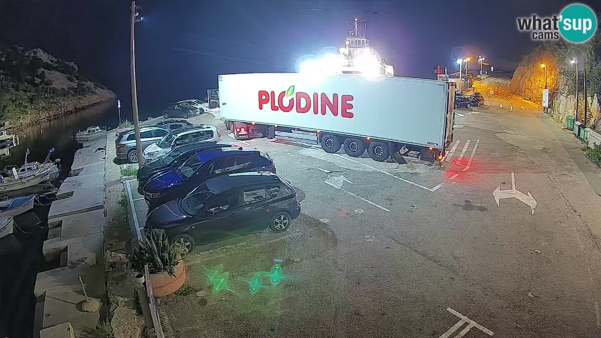Webcam port de ferry de Prizna – vers l’île de Pag